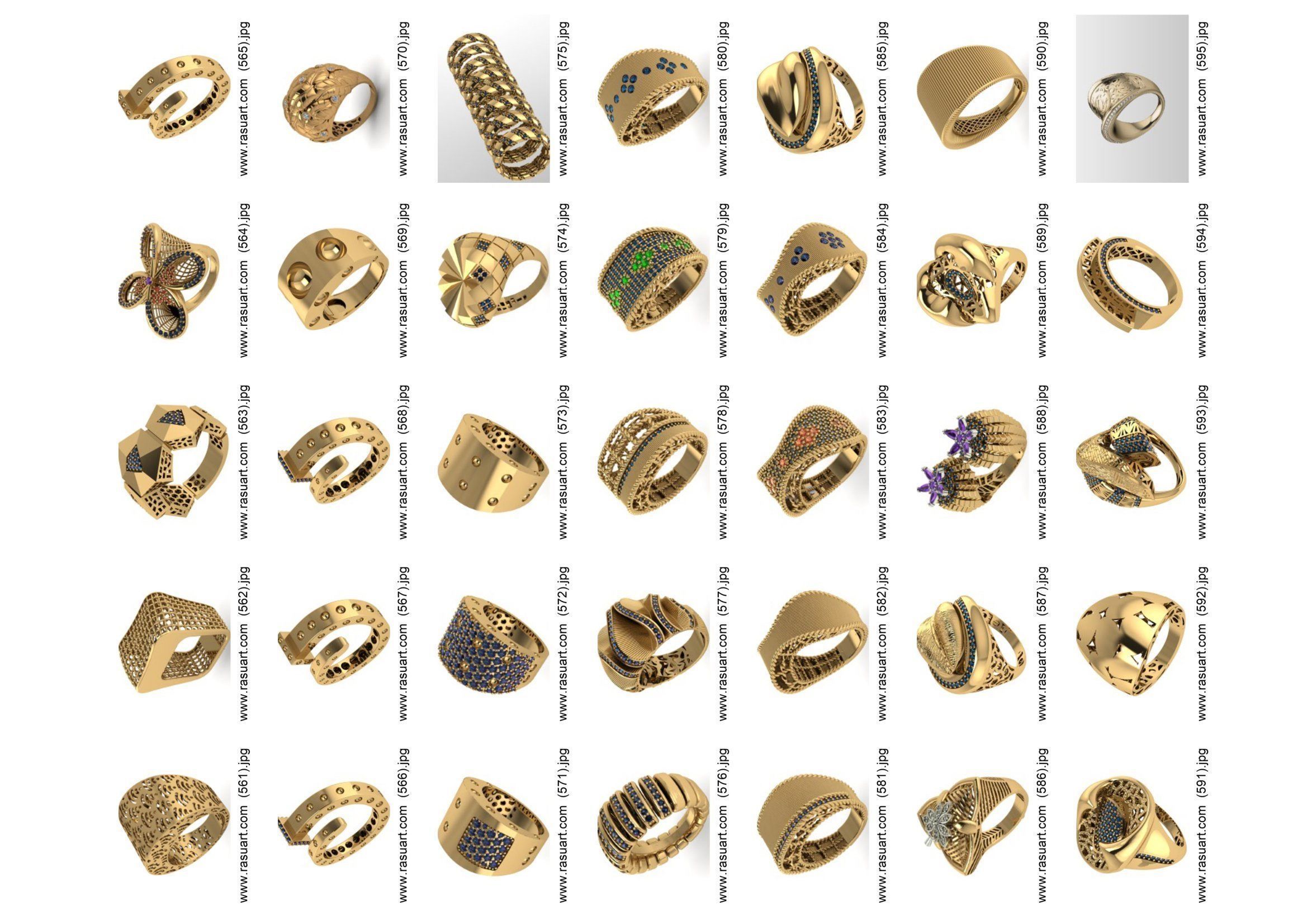turkish  RINGS FILES 1400 PIECES READY TO PRINT  3D print model_16