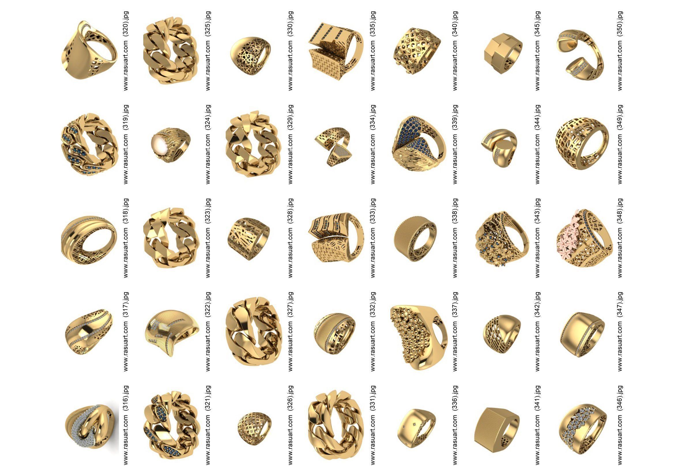 turkish  RINGS FILES 1400 PIECES READY TO PRINT  3D print model_9