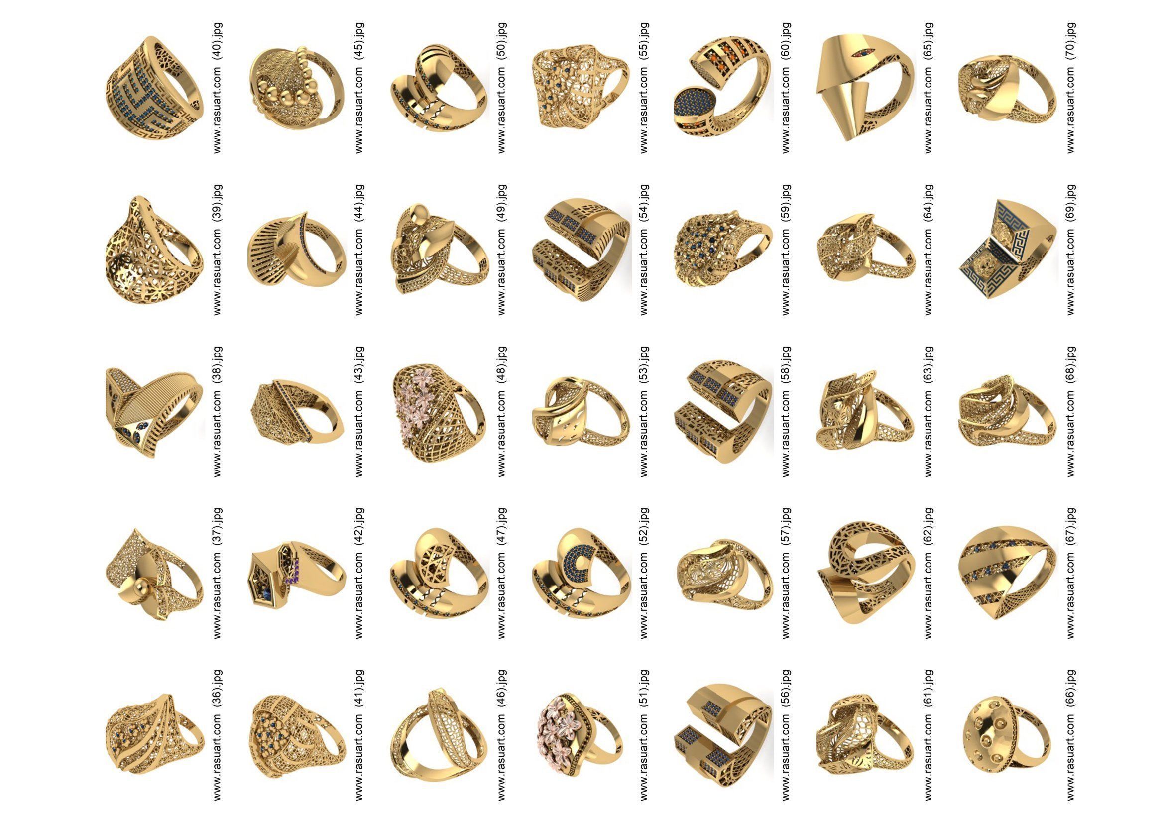 turkish  RINGS FILES 1400 PIECES READY TO PRINT  3D print model_1
