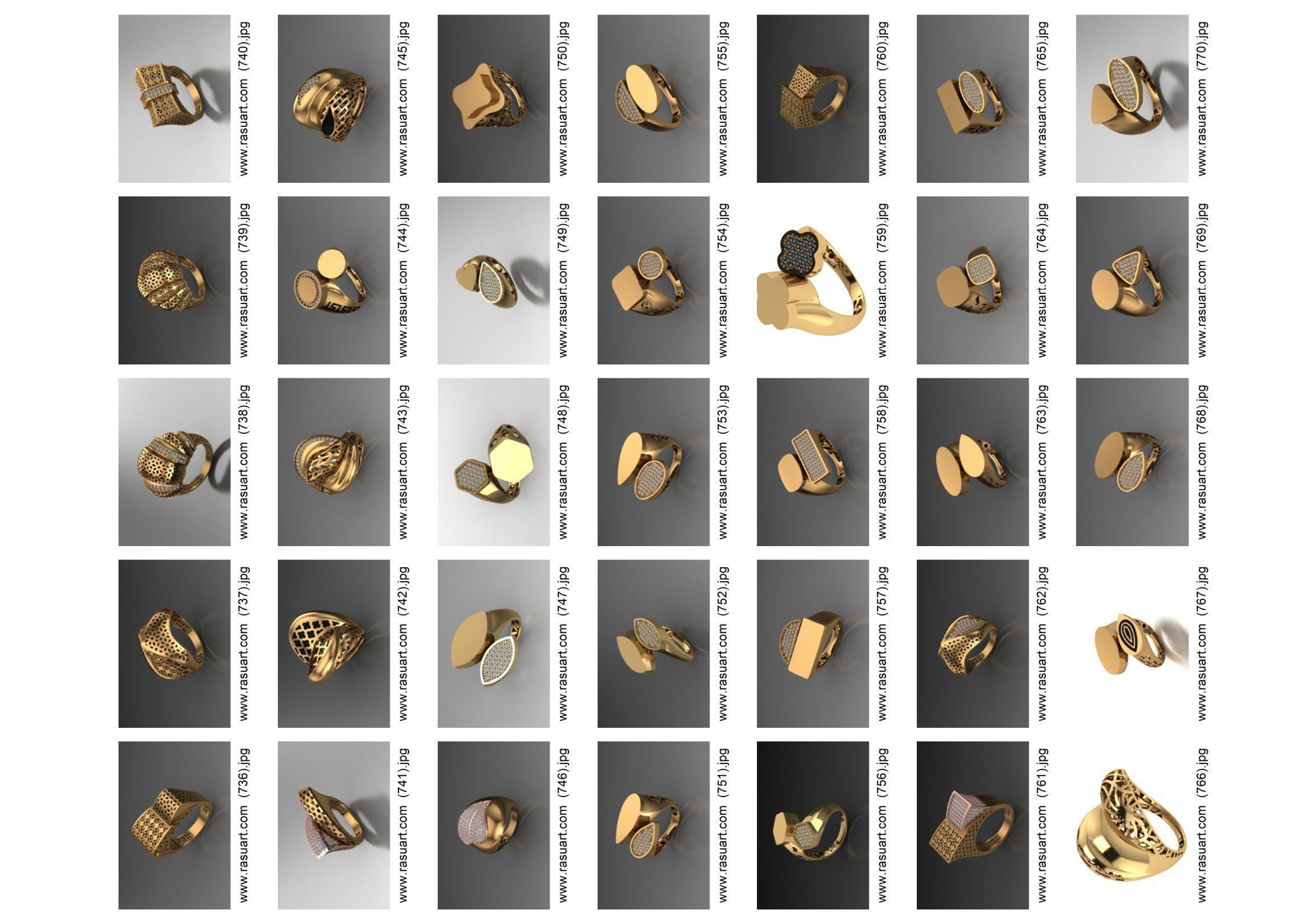 turkish  RINGS FILES 1400 PIECES READY TO PRINT  3D print model_21