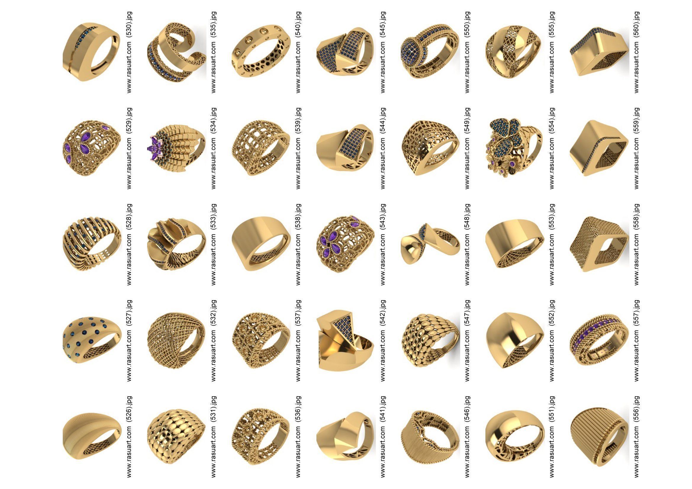 turkish  RINGS FILES 1400 PIECES READY TO PRINT  3D print model_15