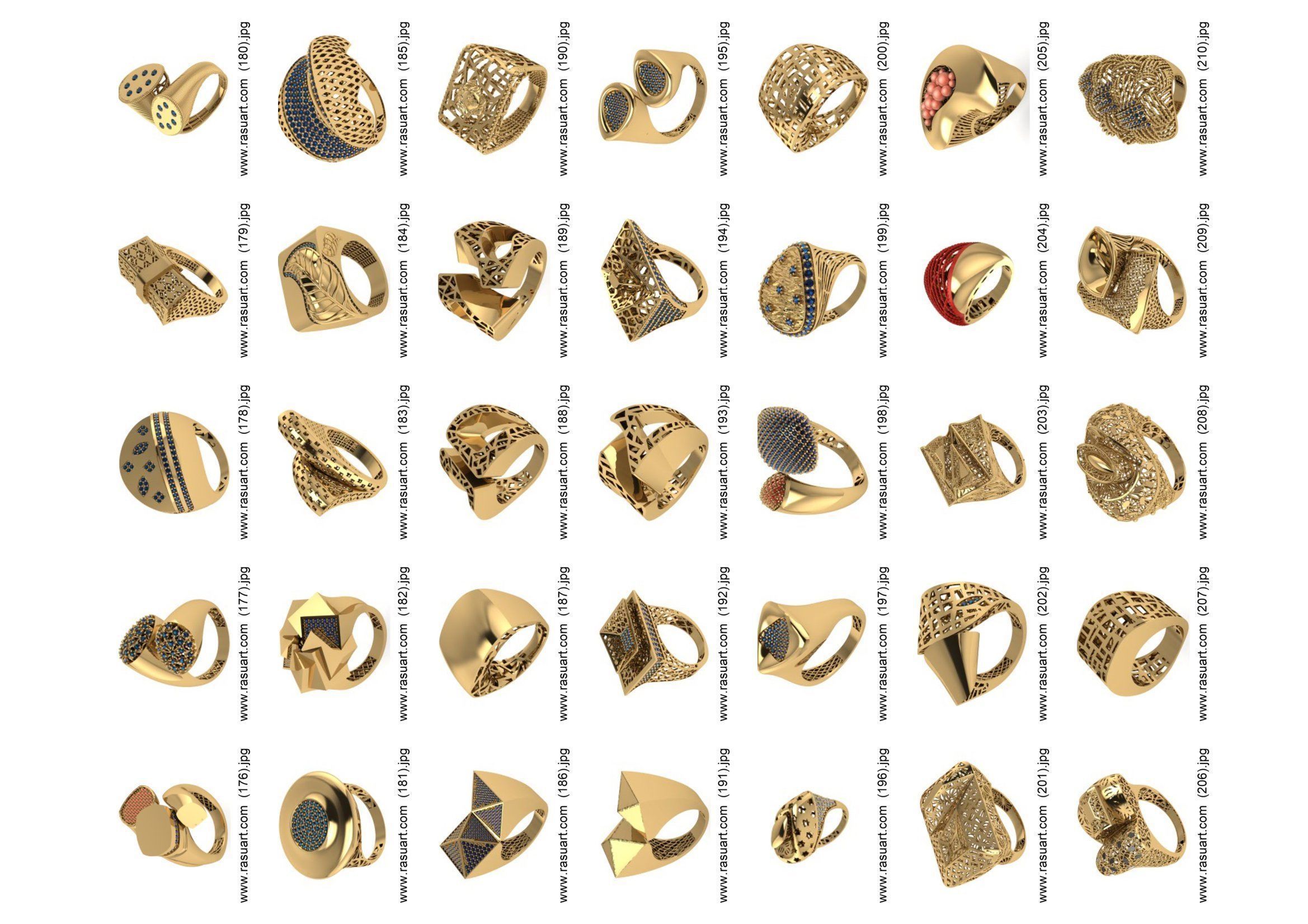turkish  RINGS FILES 1400 PIECES READY TO PRINT  3D print model_5