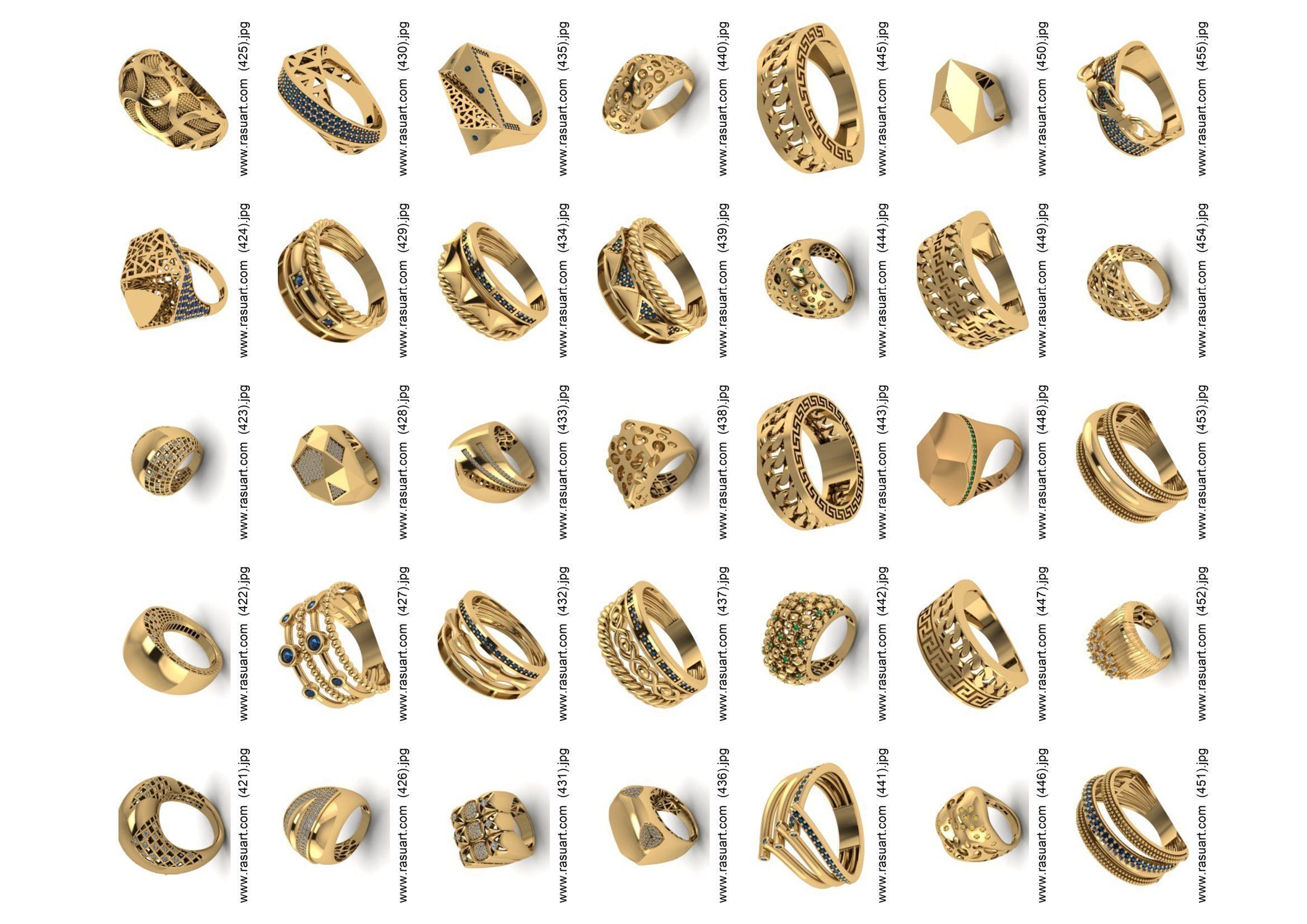turkish  RINGS FILES 1400 PIECES READY TO PRINT  3D print model_12