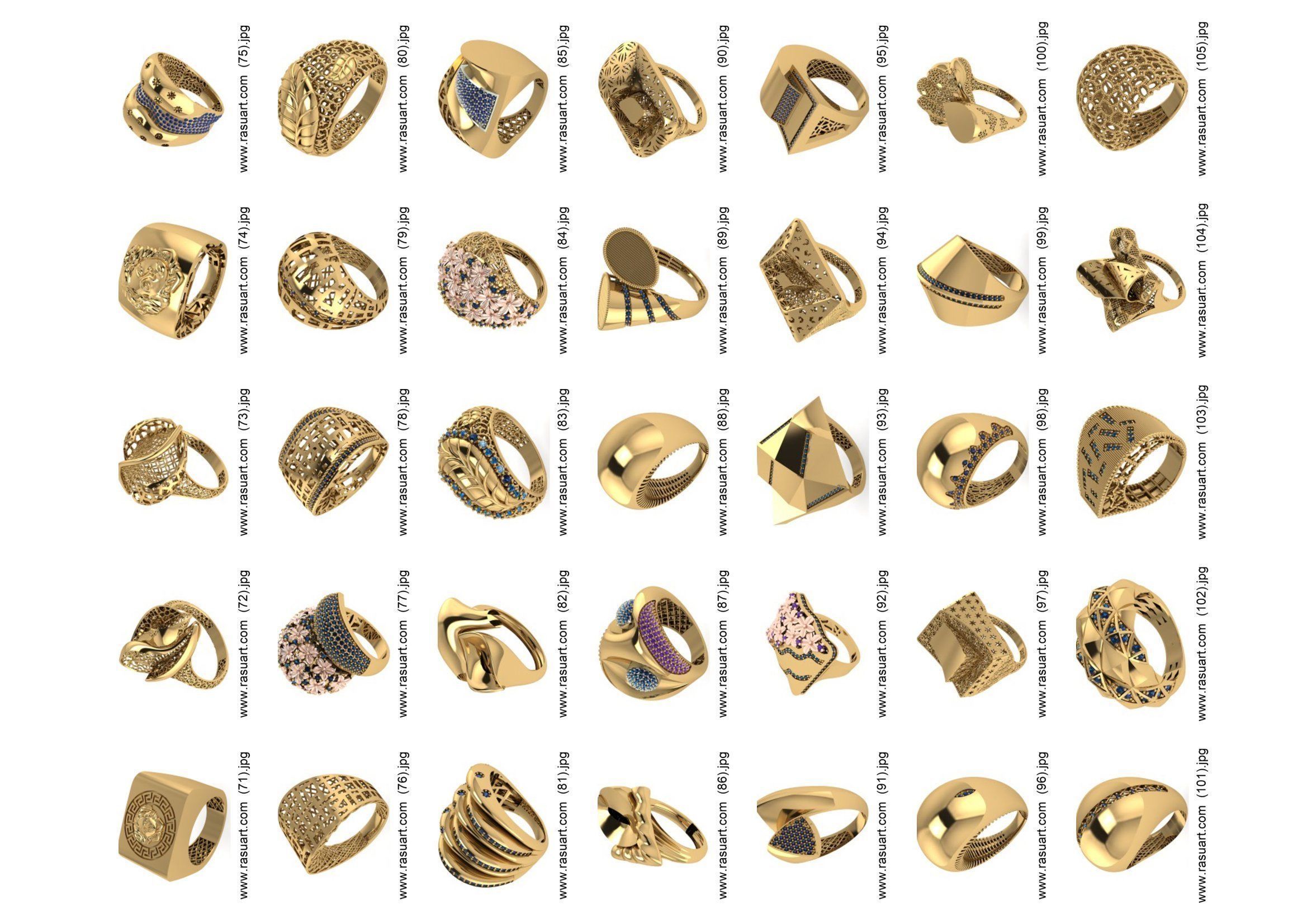 turkish  RINGS FILES 1400 PIECES READY TO PRINT  3D print model_2