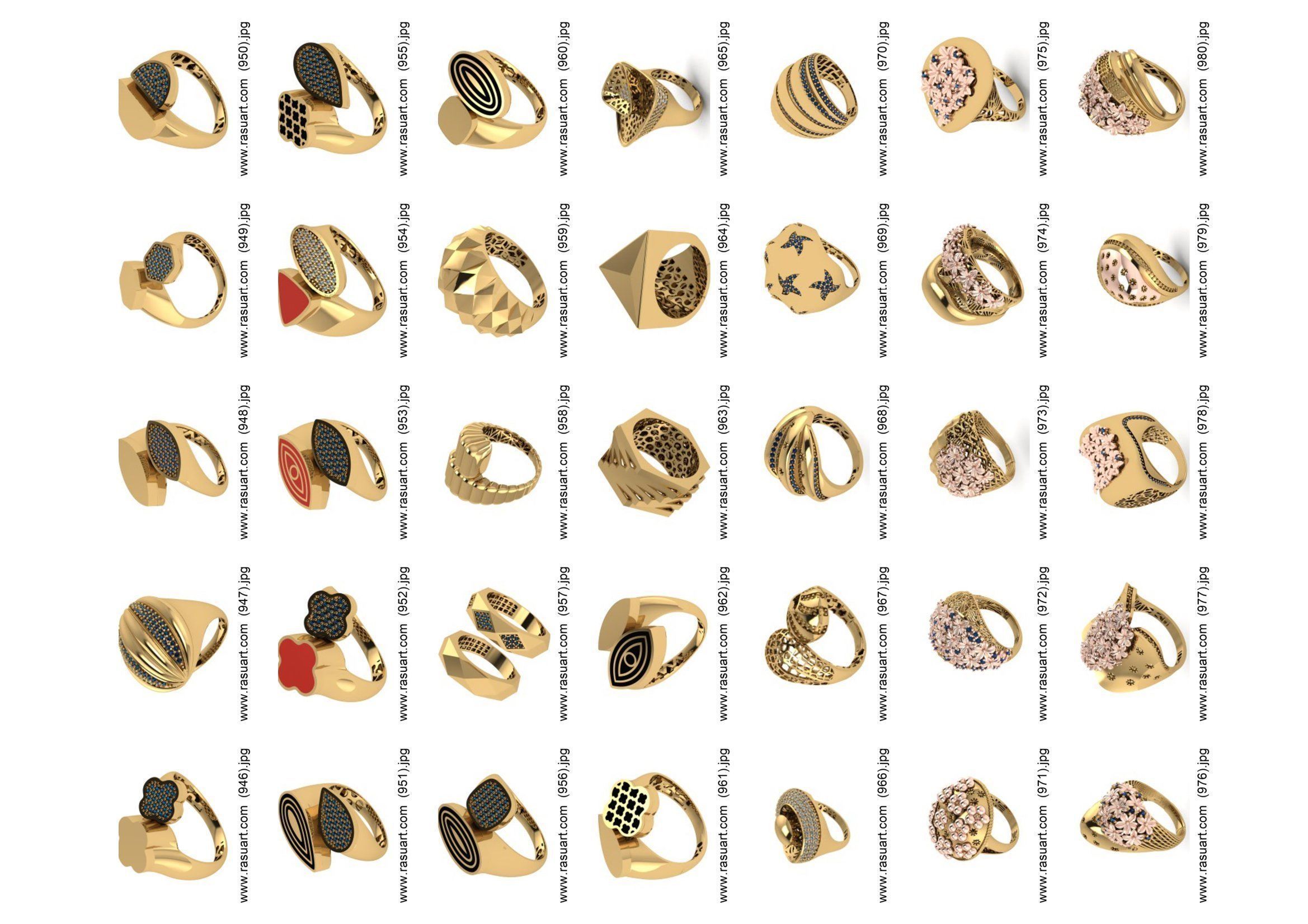 turkish  RINGS FILES 1400 PIECES READY TO PRINT  3D print model_27