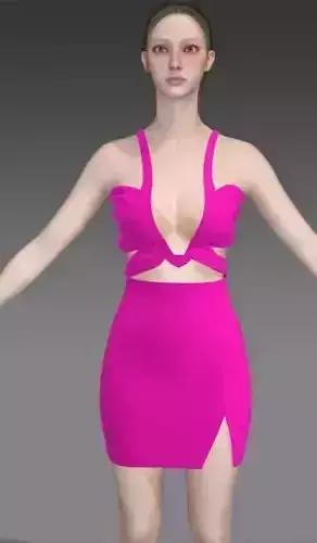 Dress pink sugar detail  draped paneled