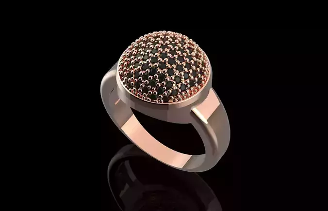  Fashion Ring Rounded With Brilliants 3D Print Model