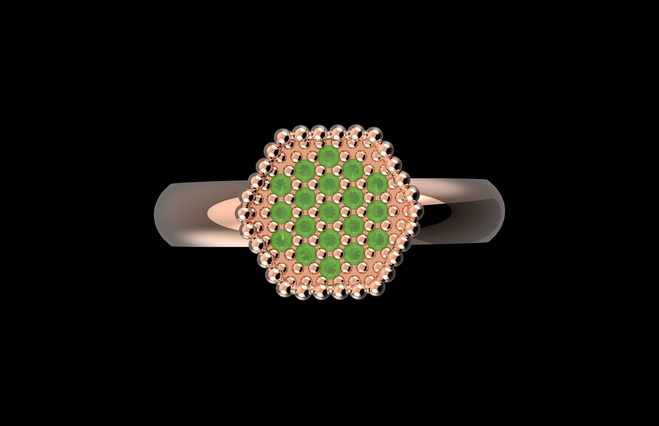 Fashion Octagonal Ring With Brilliants 3D Print Model 3D print model_4