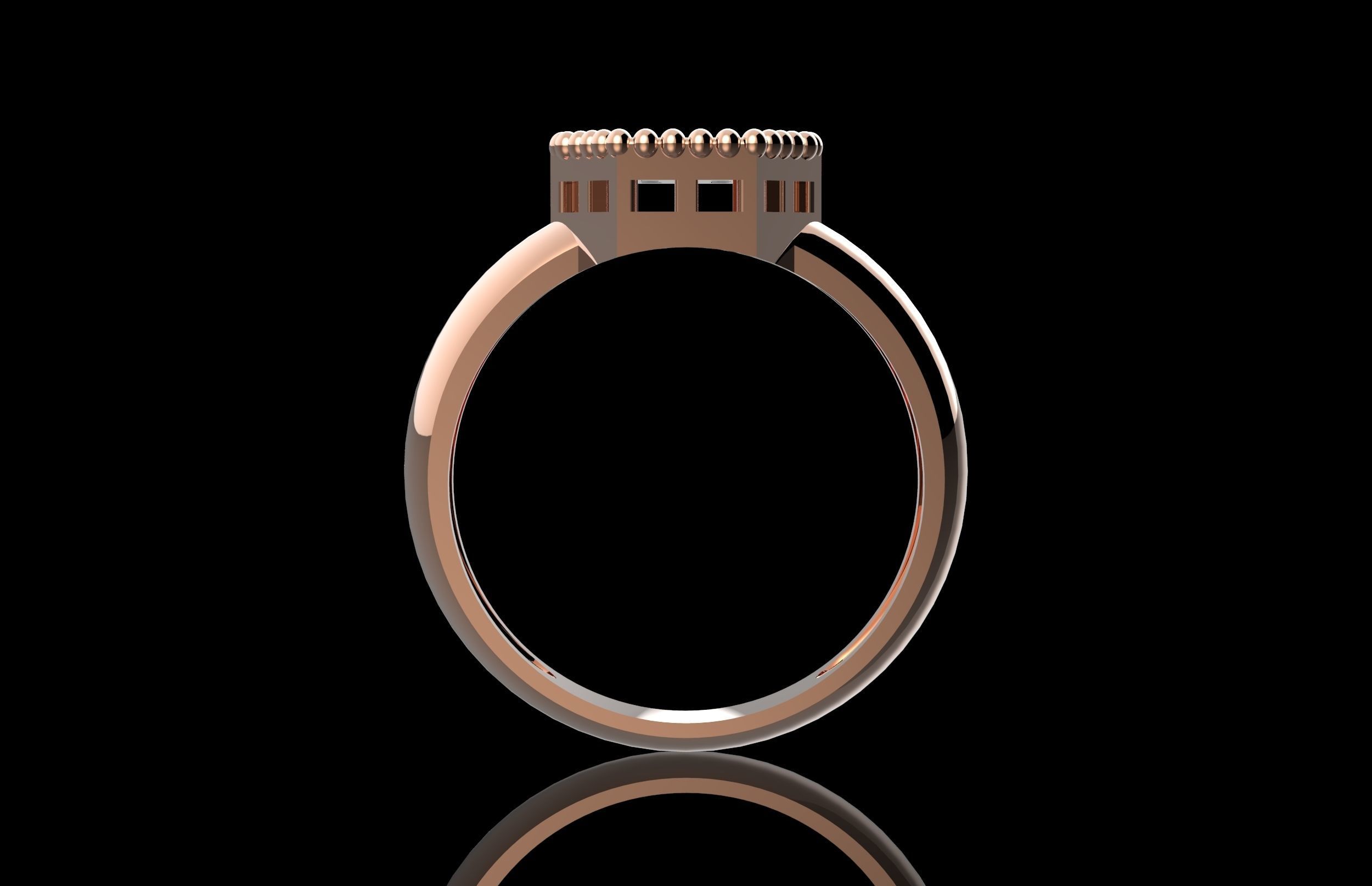 Fashion Octagonal Ring With Brilliants 3D Print Model 3D print model_2