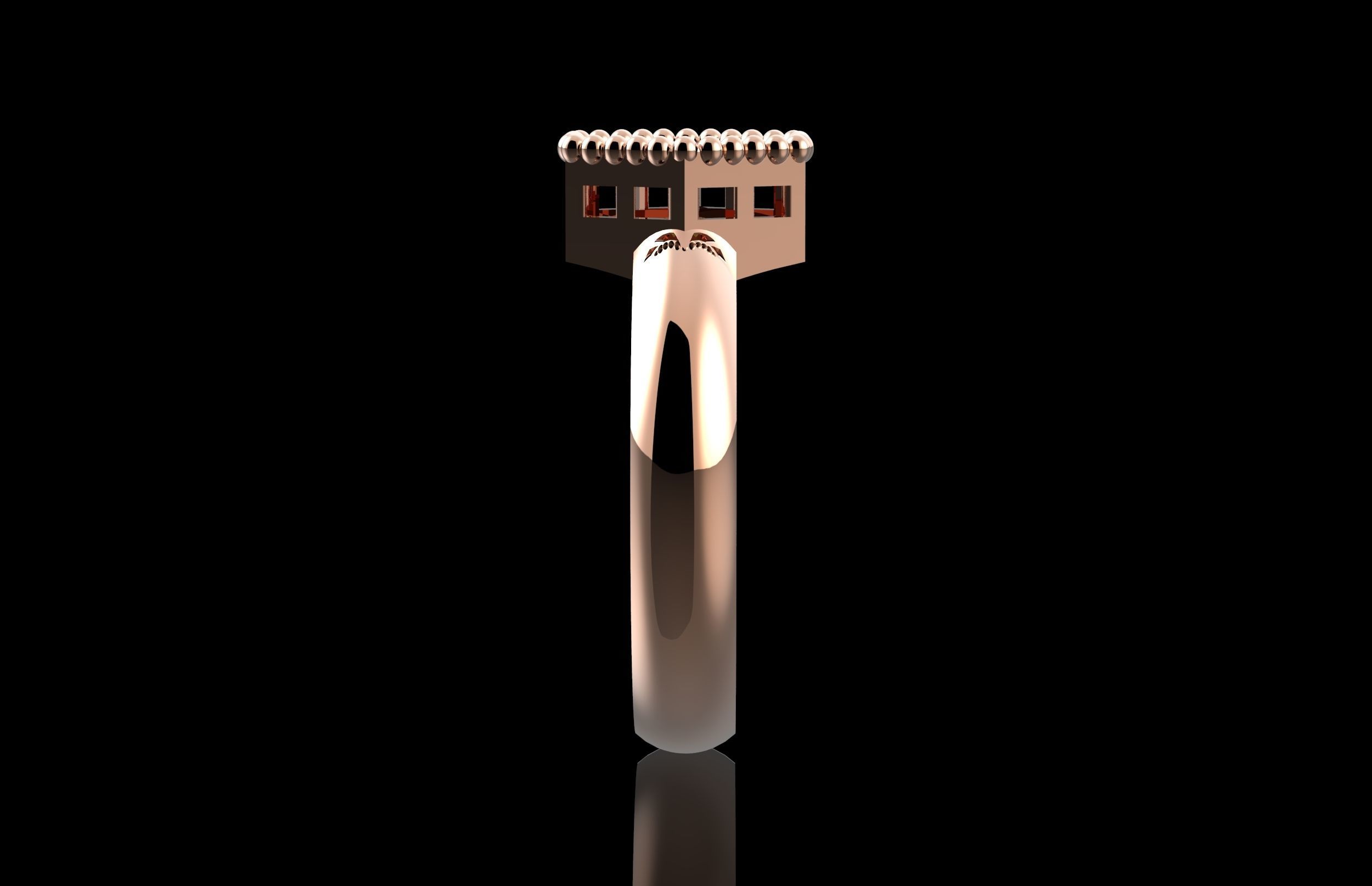 Fashion Octagonal Ring With Brilliants 3D Print Model 3D print model_3