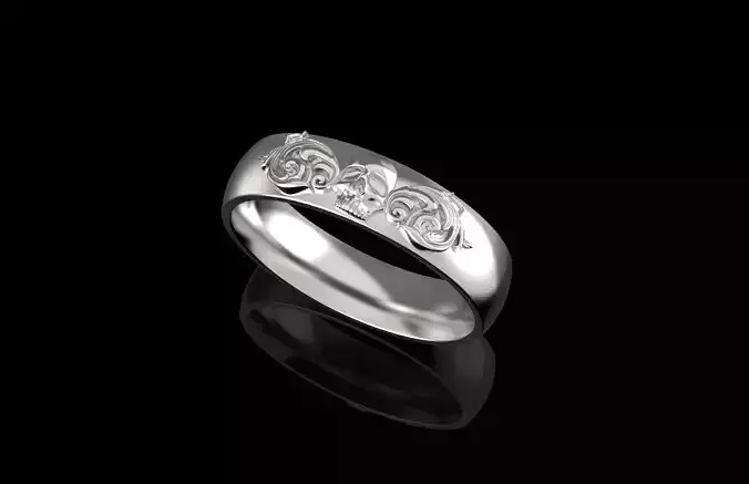 Skull Ring Slim 3D Print Model