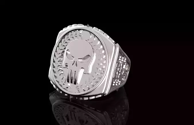 Punisher Ring Policeman 3D Print Model
