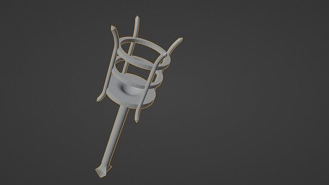 dungeon medieval torch flambau 3D model