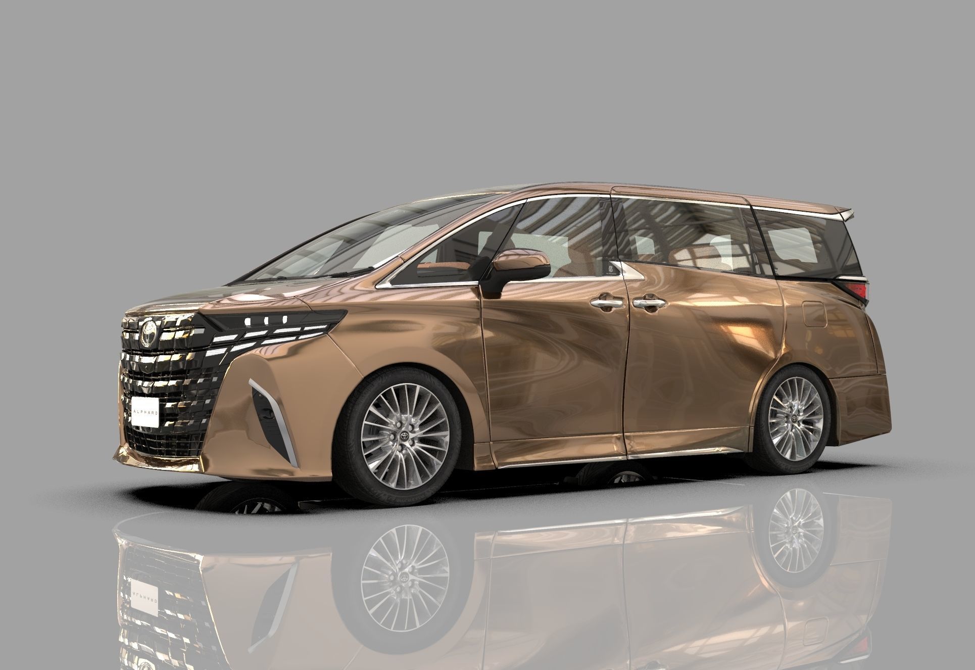 Toyota Alphard Vellfire 2023 HQ interior 3D model_1