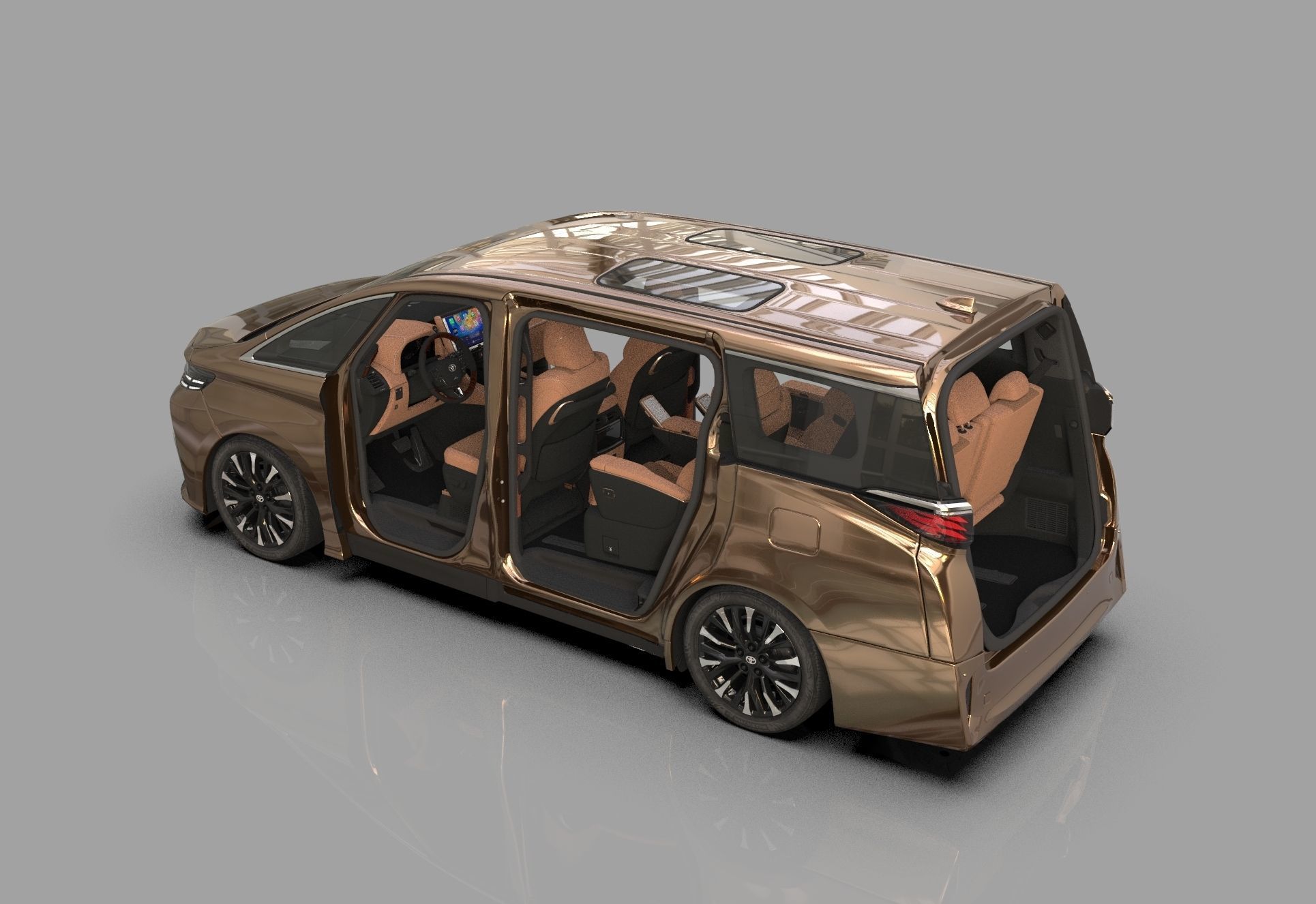 Toyota Alphard Vellfire 2023 HQ interior 3D model_19