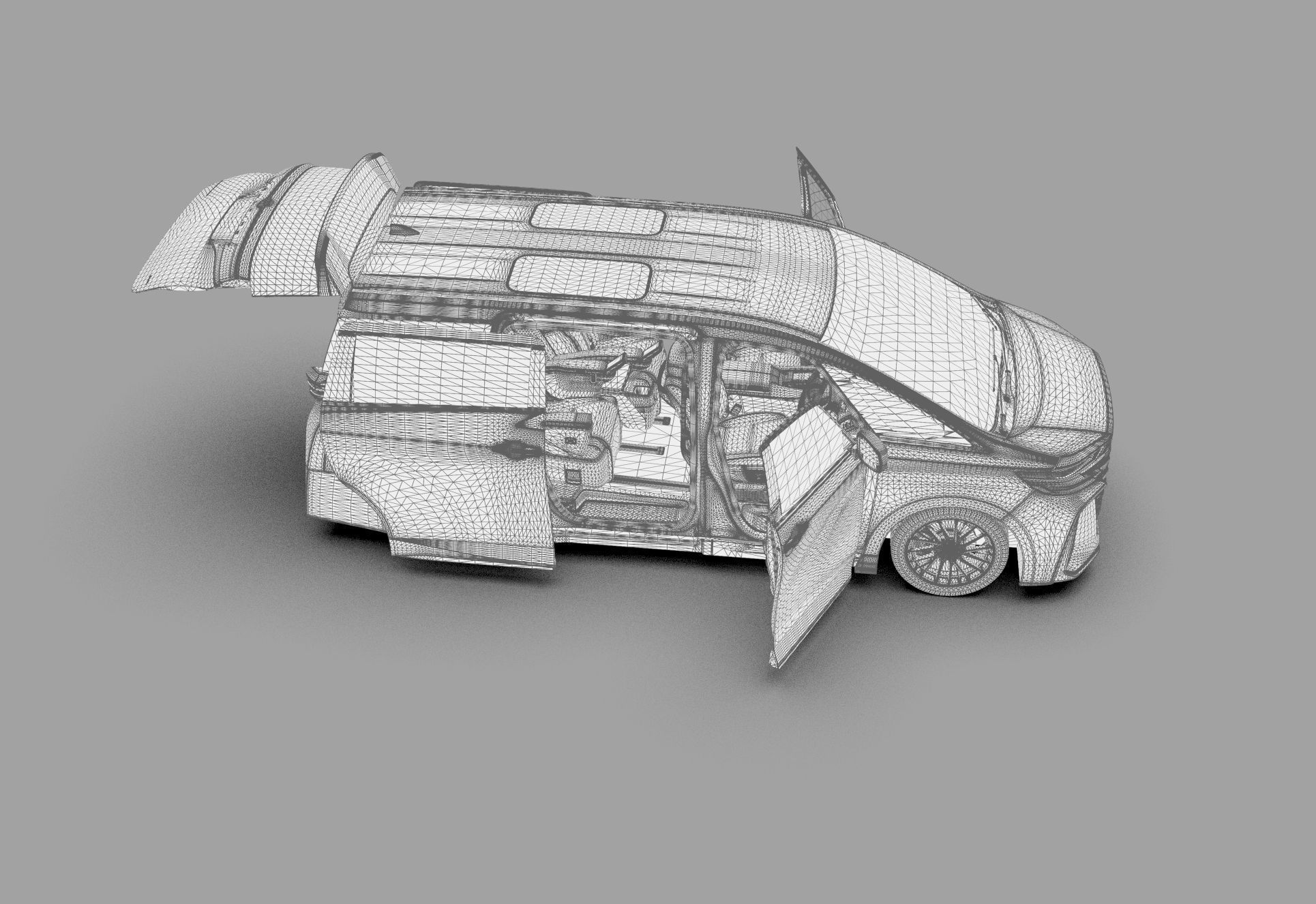 Toyota Alphard Vellfire 2023 HQ interior 3D model_88