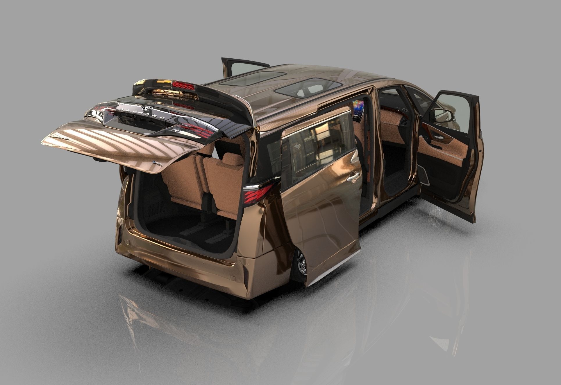 Toyota Alphard Vellfire 2023 HQ interior 3D model_16