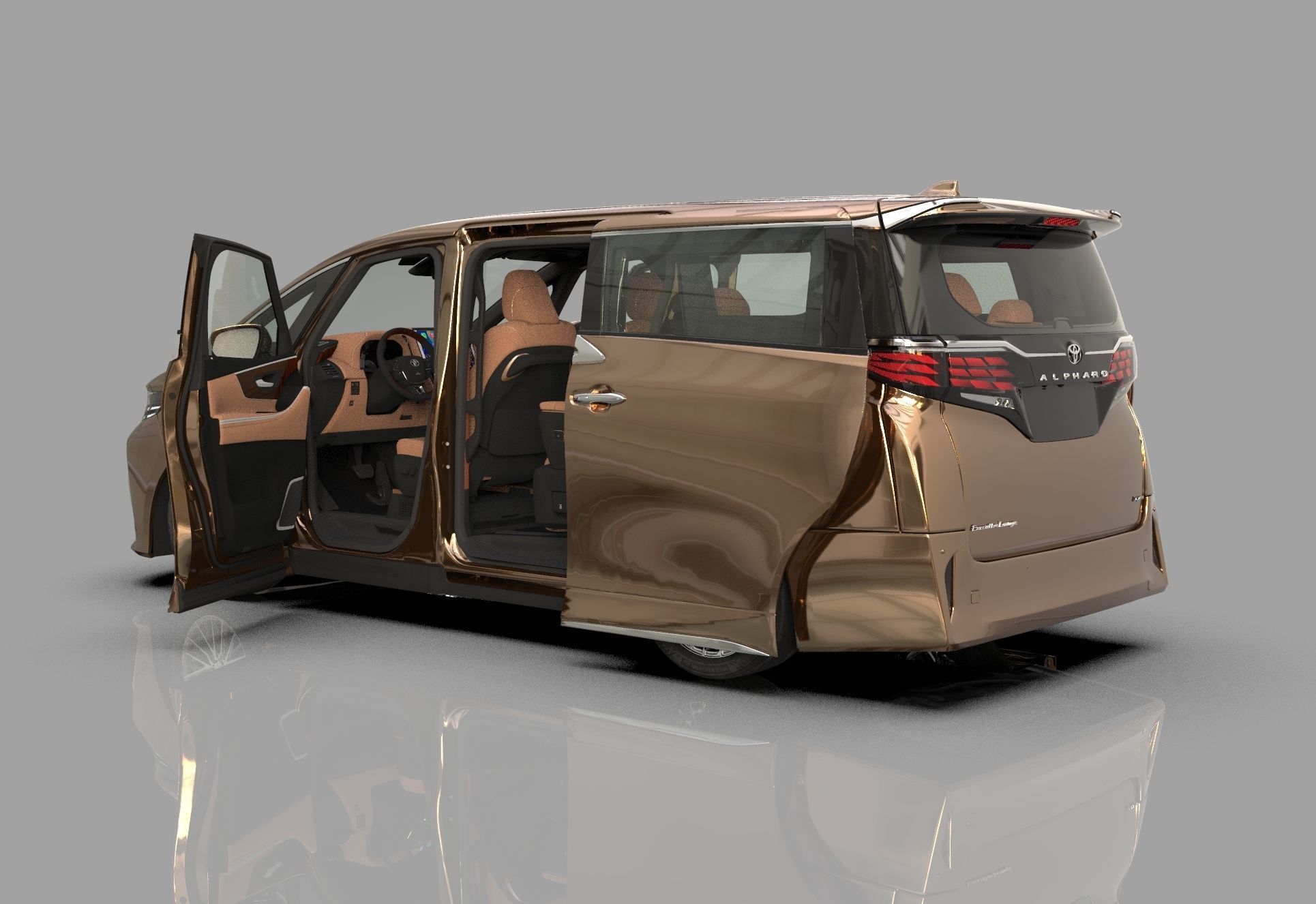 Toyota Alphard Vellfire 2023 HQ interior 3D model_15