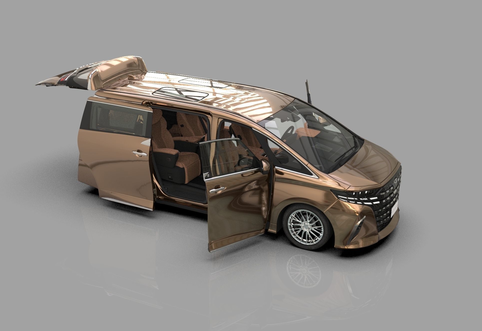Toyota Alphard Vellfire 2023 HQ interior 3D model_18