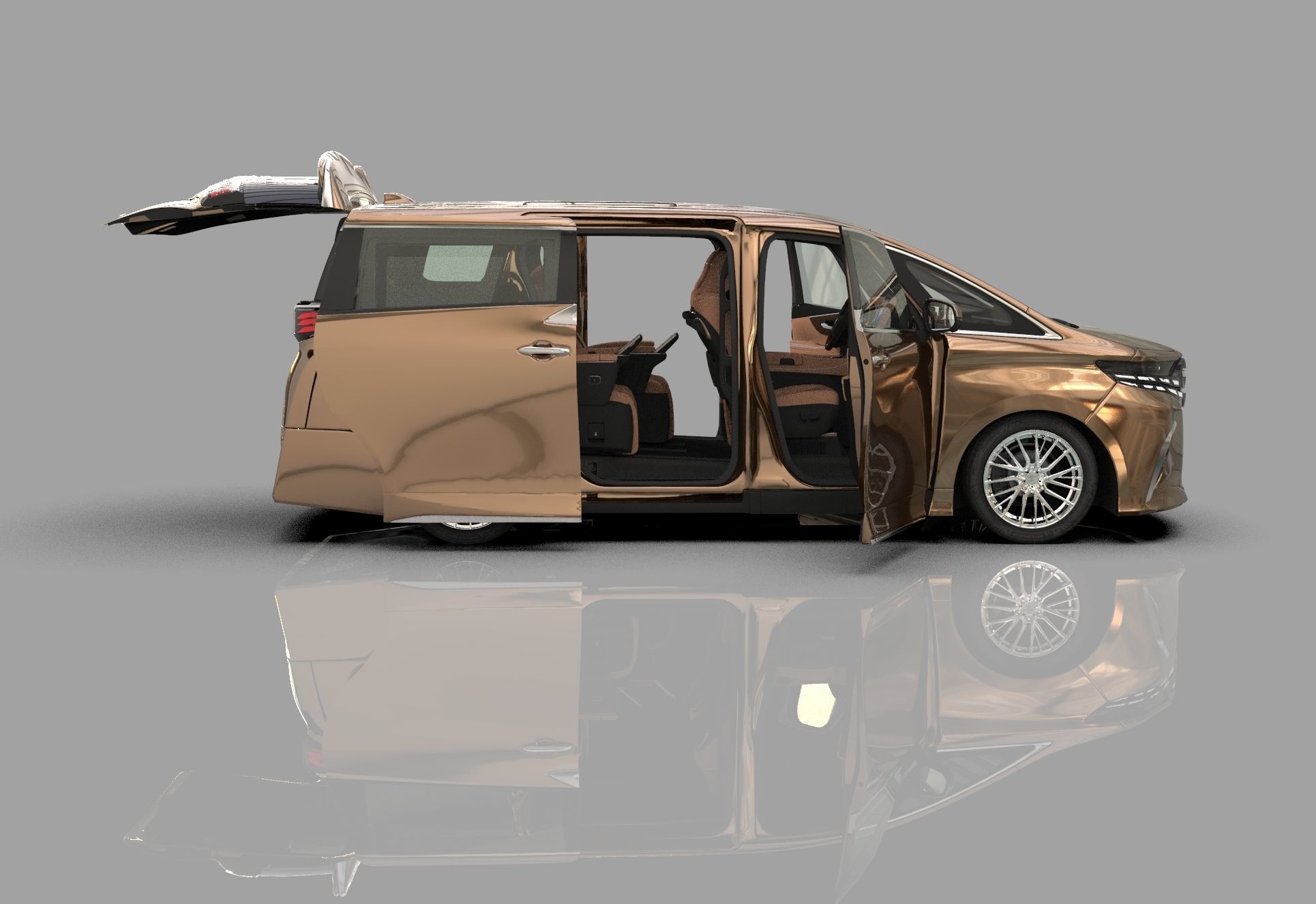 Toyota Alphard Vellfire 2023 HQ interior 3D model_17