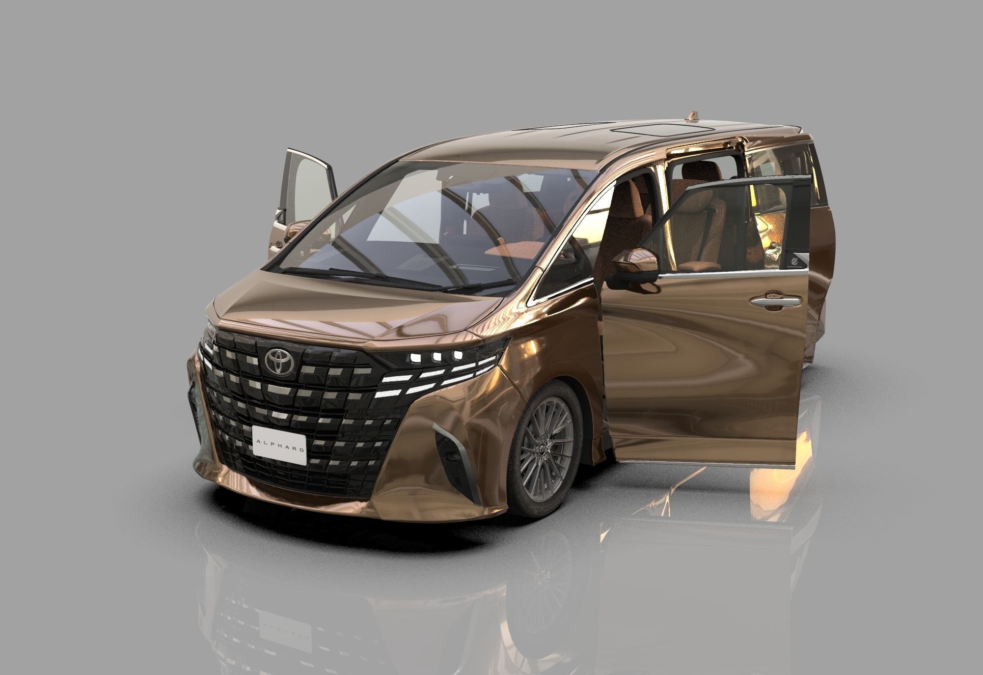 Toyota Alphard Vellfire 2023 HQ interior 3D model_14