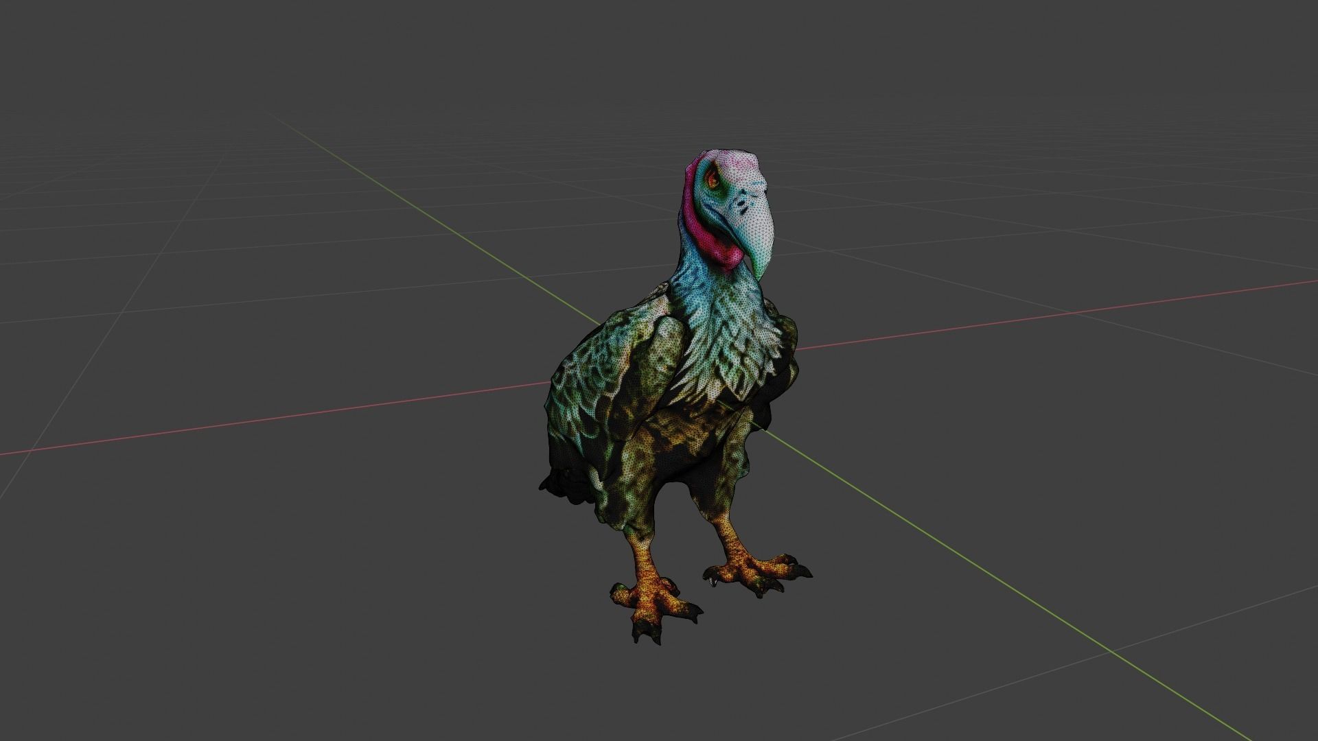 Vulture  Low-poly 3D model_6