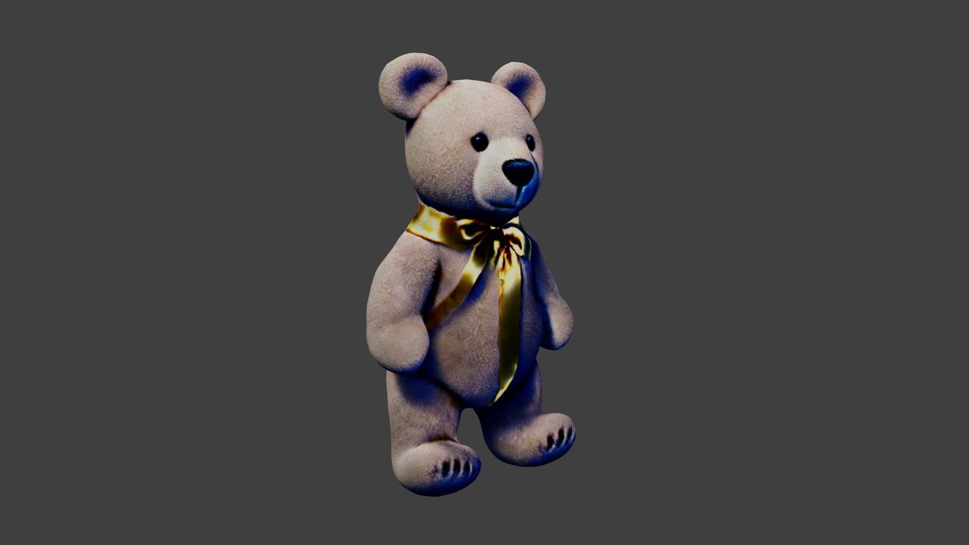 Teddy Bear Low-poly 3D model_5