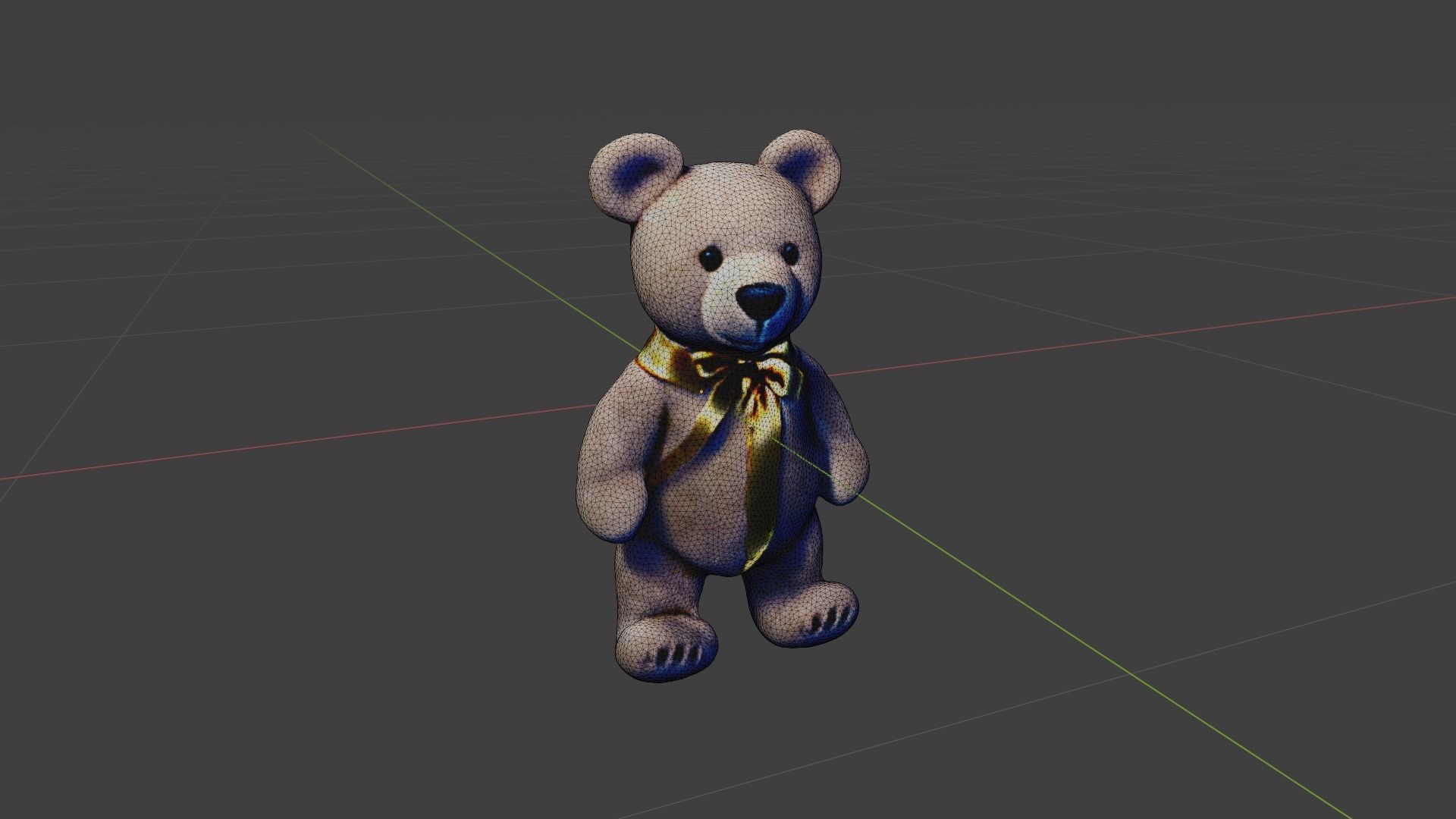 Teddy Bear Low-poly 3D model_7