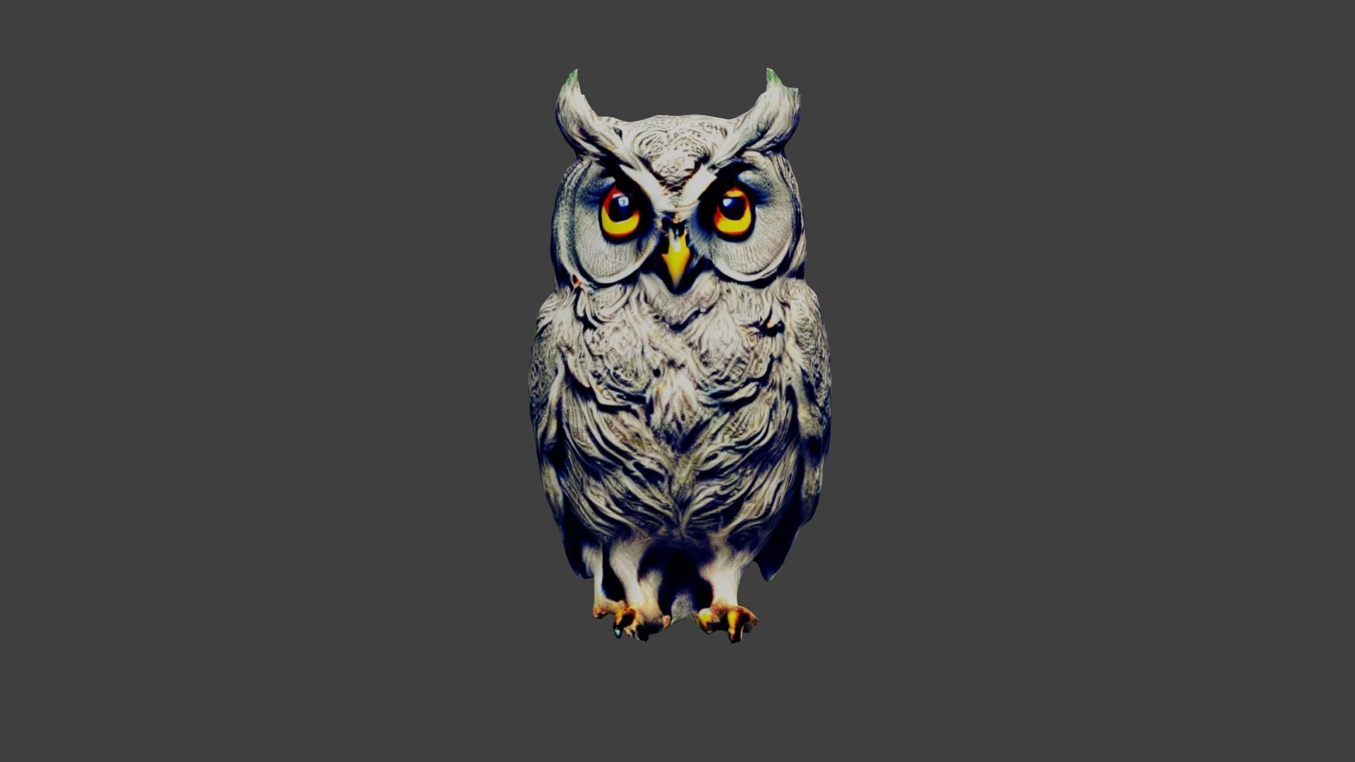 Owl Bird Low-poly 3D model_1