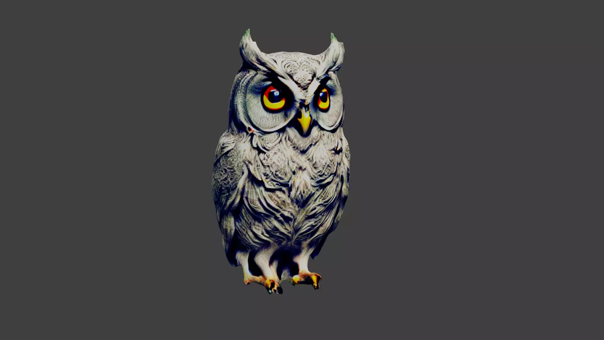 Owl Bird Low-poly 3D model_0
