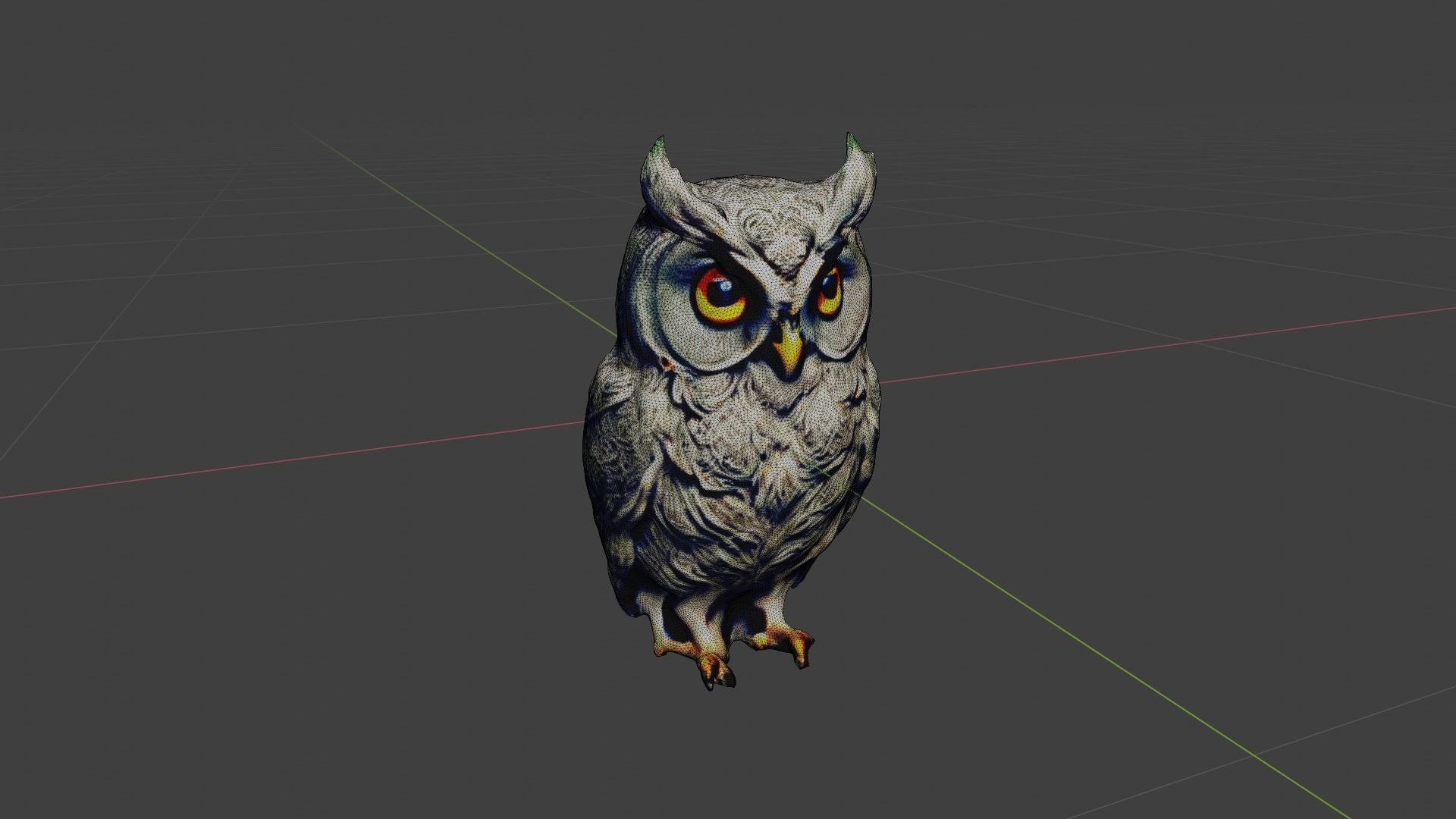Owl Bird Low-poly 3D model_7
