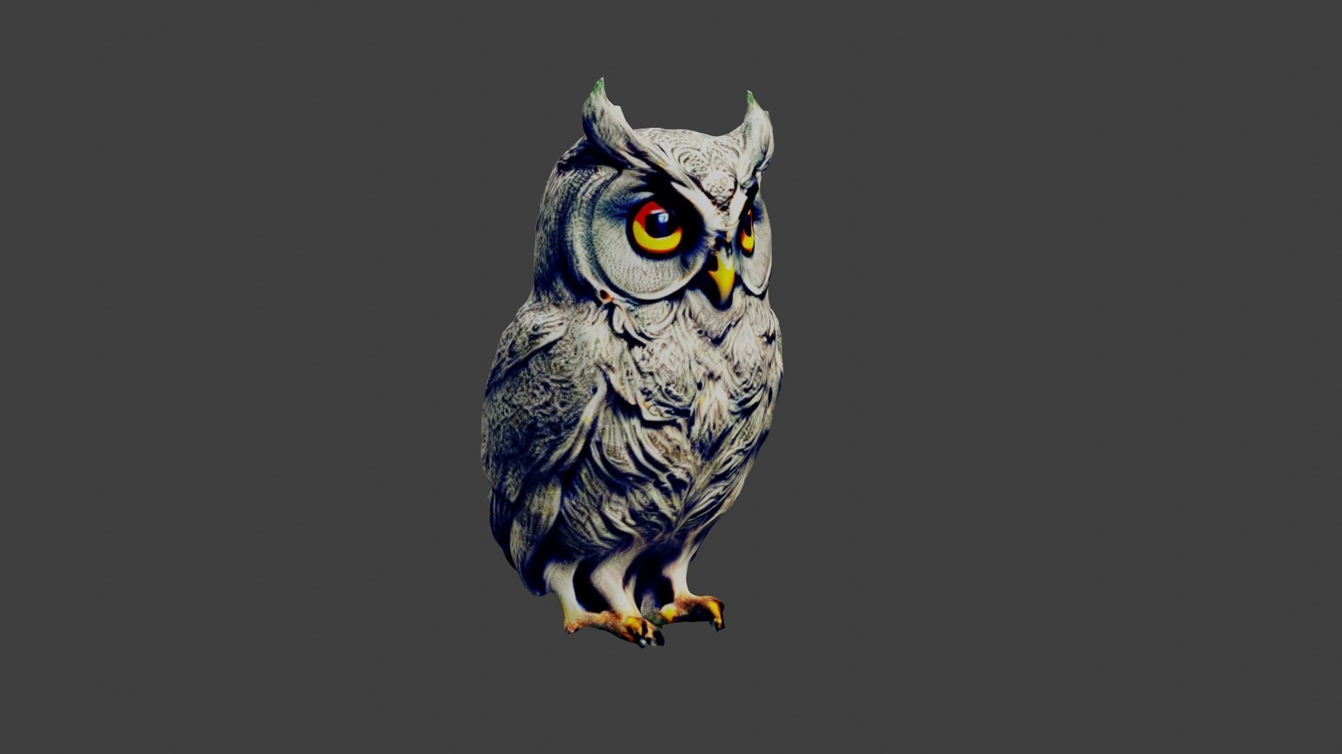 Owl Bird Low-poly 3D model_5