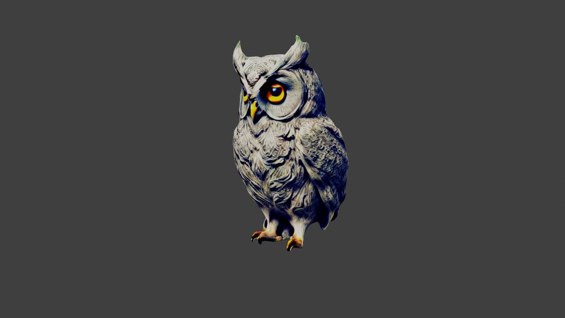 Owl Bird Low-poly 3D model_4