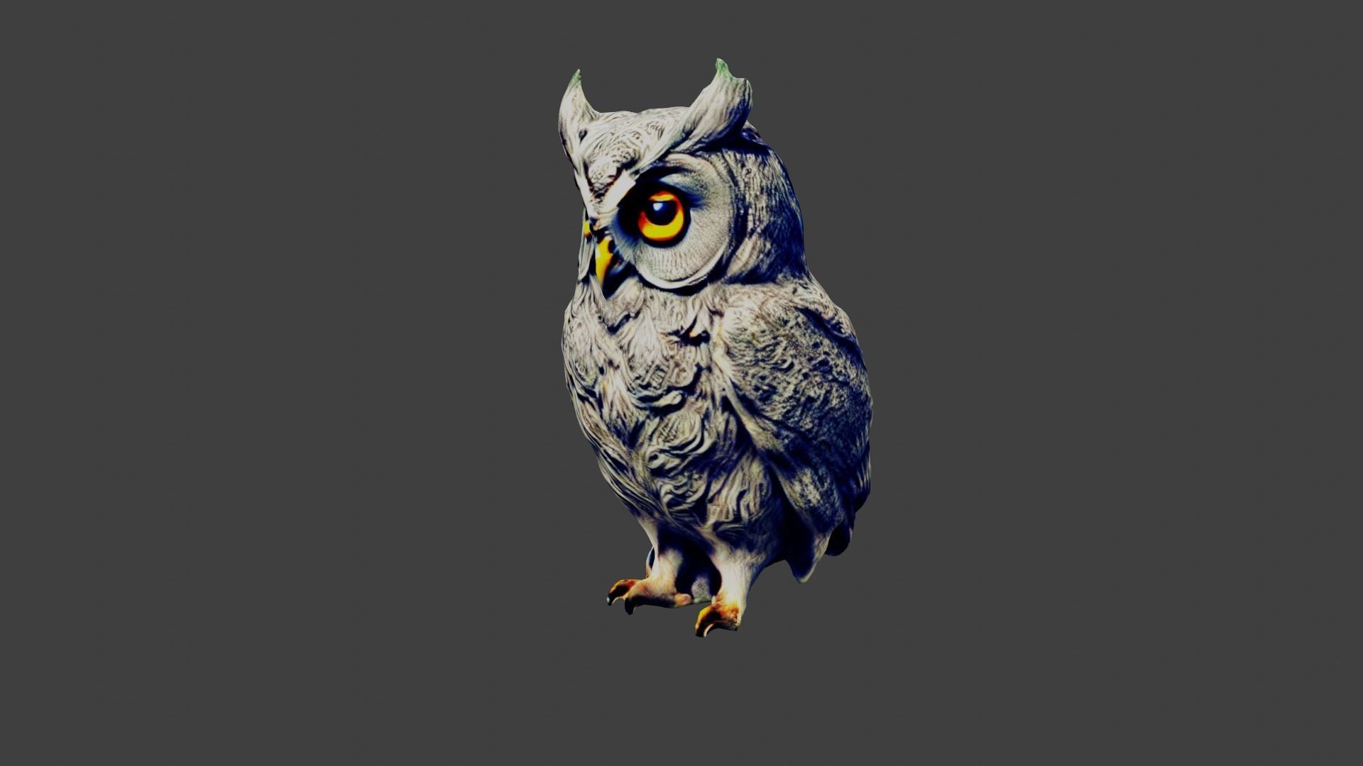 Owl Bird Low-poly 3D model_2