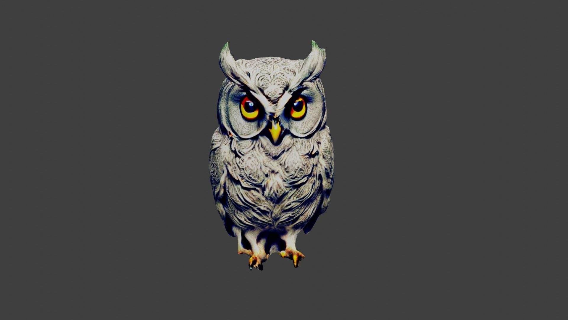 Owl Bird Low-poly 3D model_3