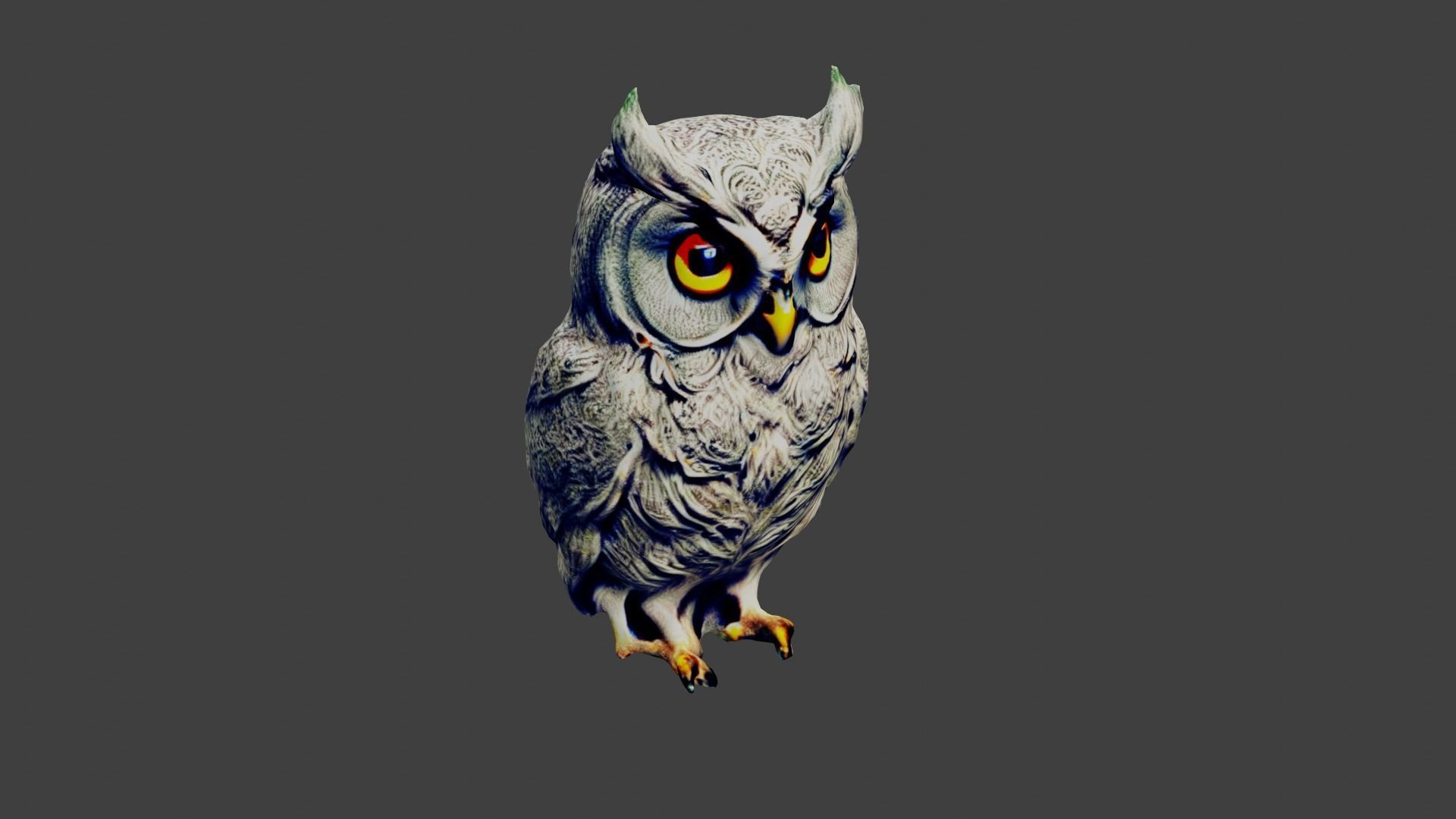 Owl Bird Low-poly 3D model_6