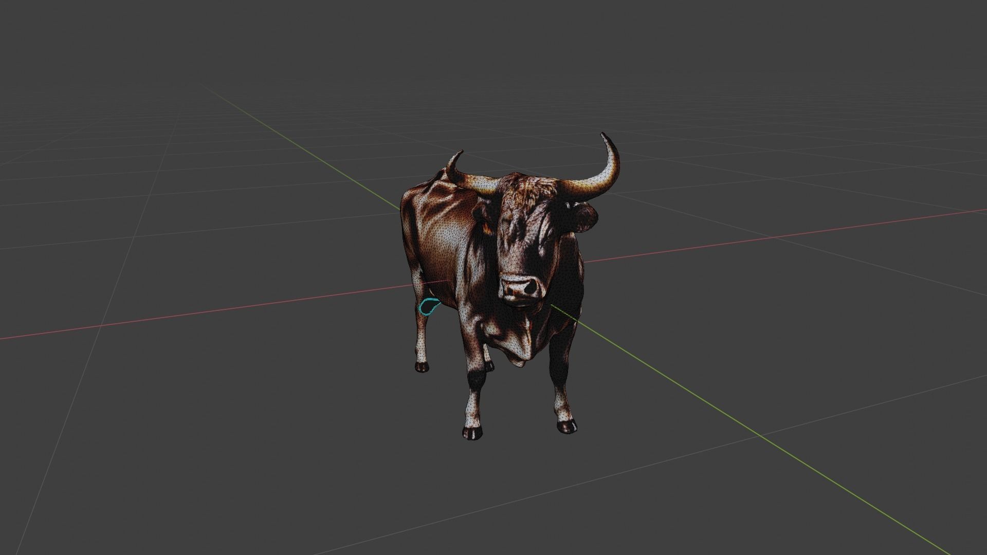 Bull Animal Low-poly 3D model_7
