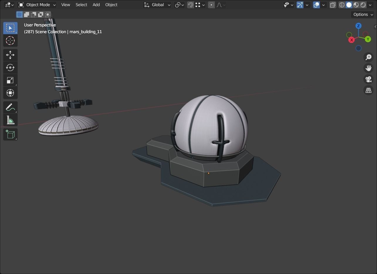 Stylized Space Buildings Colony Low-poly 3D model_15