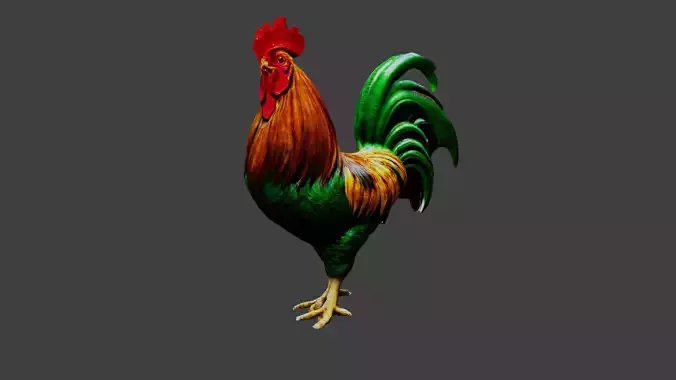 Cockerel Rooster Chicken Low-poly 3D model
