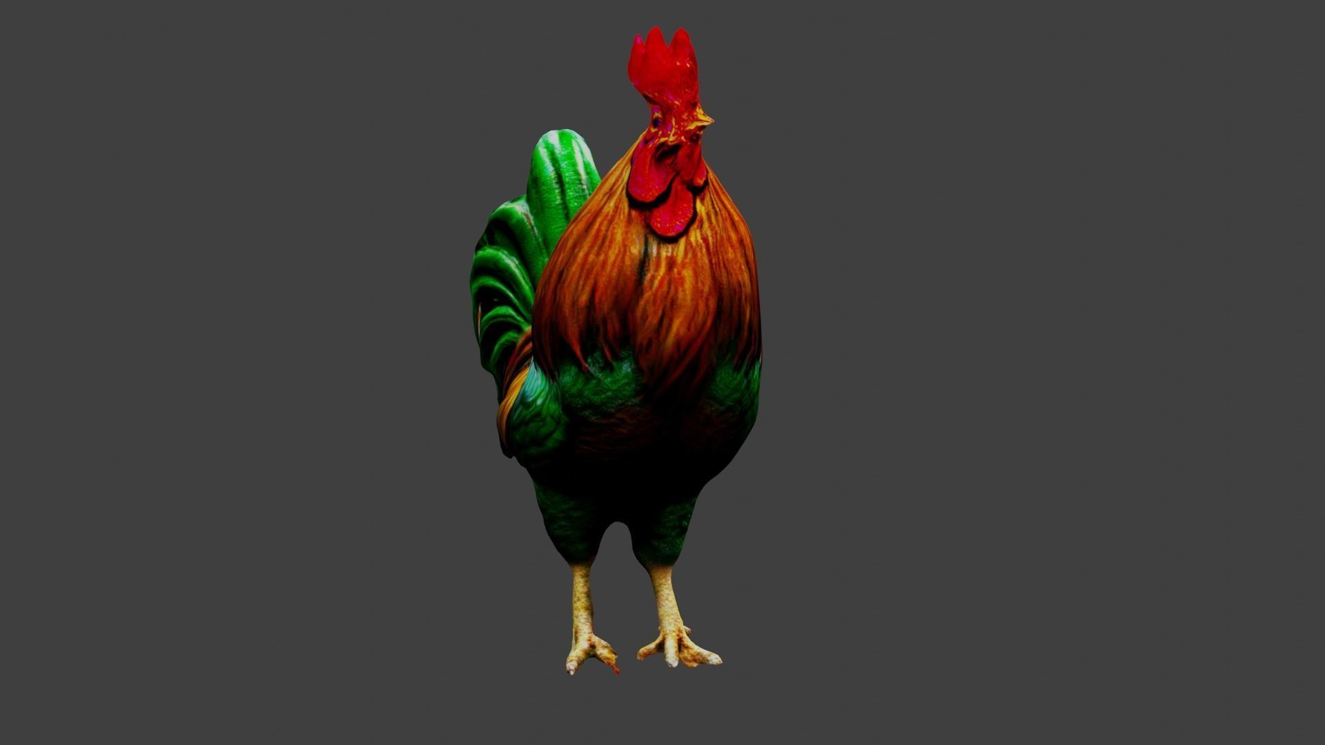 Cockerel Rooster Chicken Low-poly 3D model_2