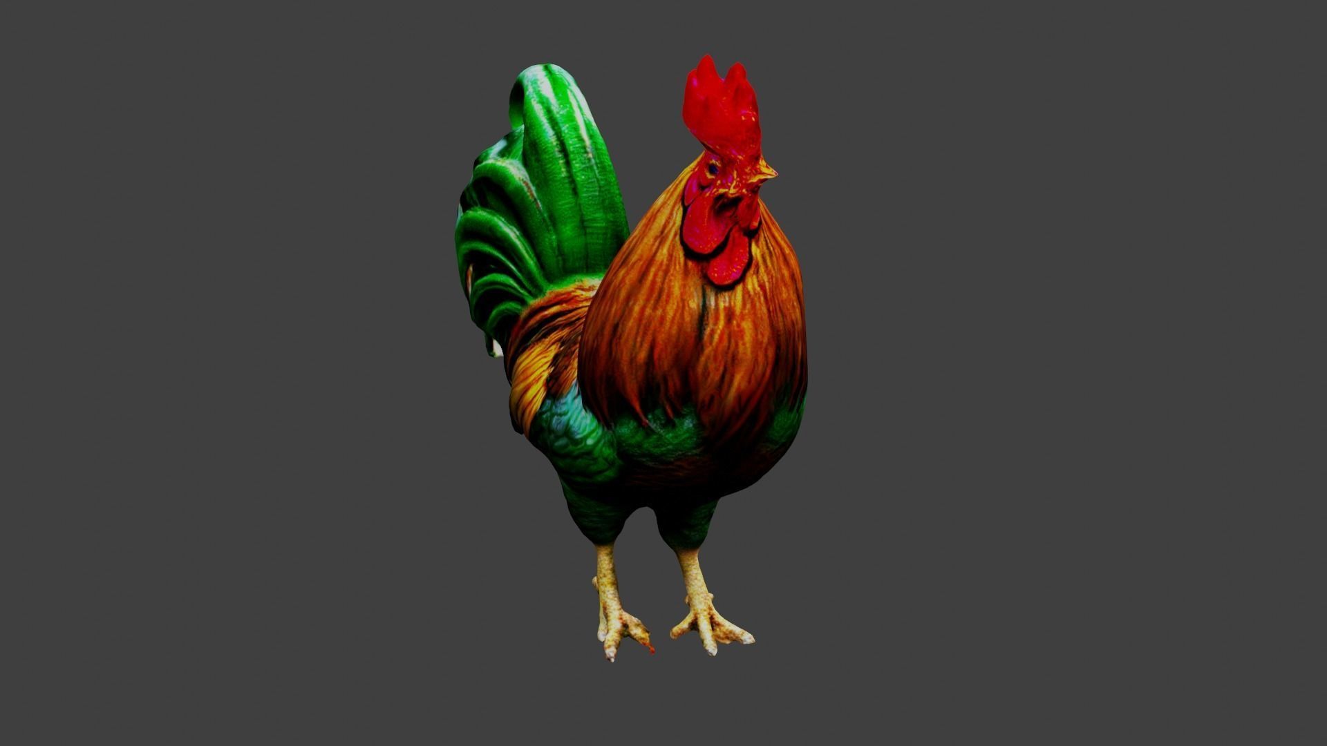 Cockerel Rooster Chicken Low-poly 3D model_6