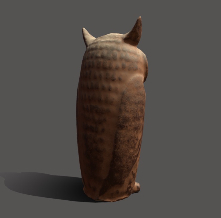 Wood owl Low-poly 3D model_1