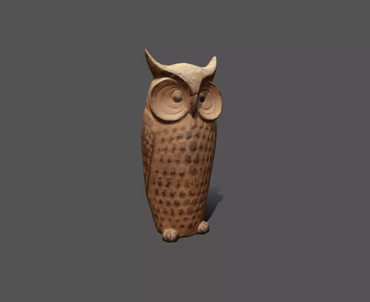 Wood owl Low-poly 3D model_0