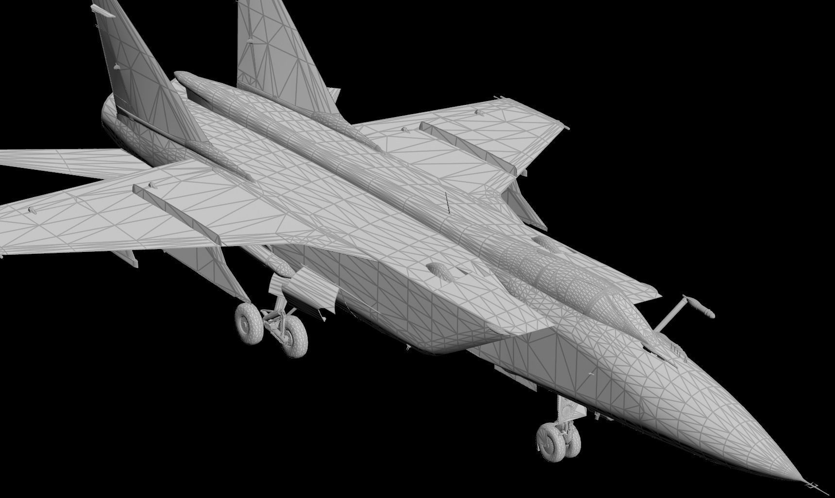 Russian MiG 31 Foxhound interceptor fighter jet 3D model_3
