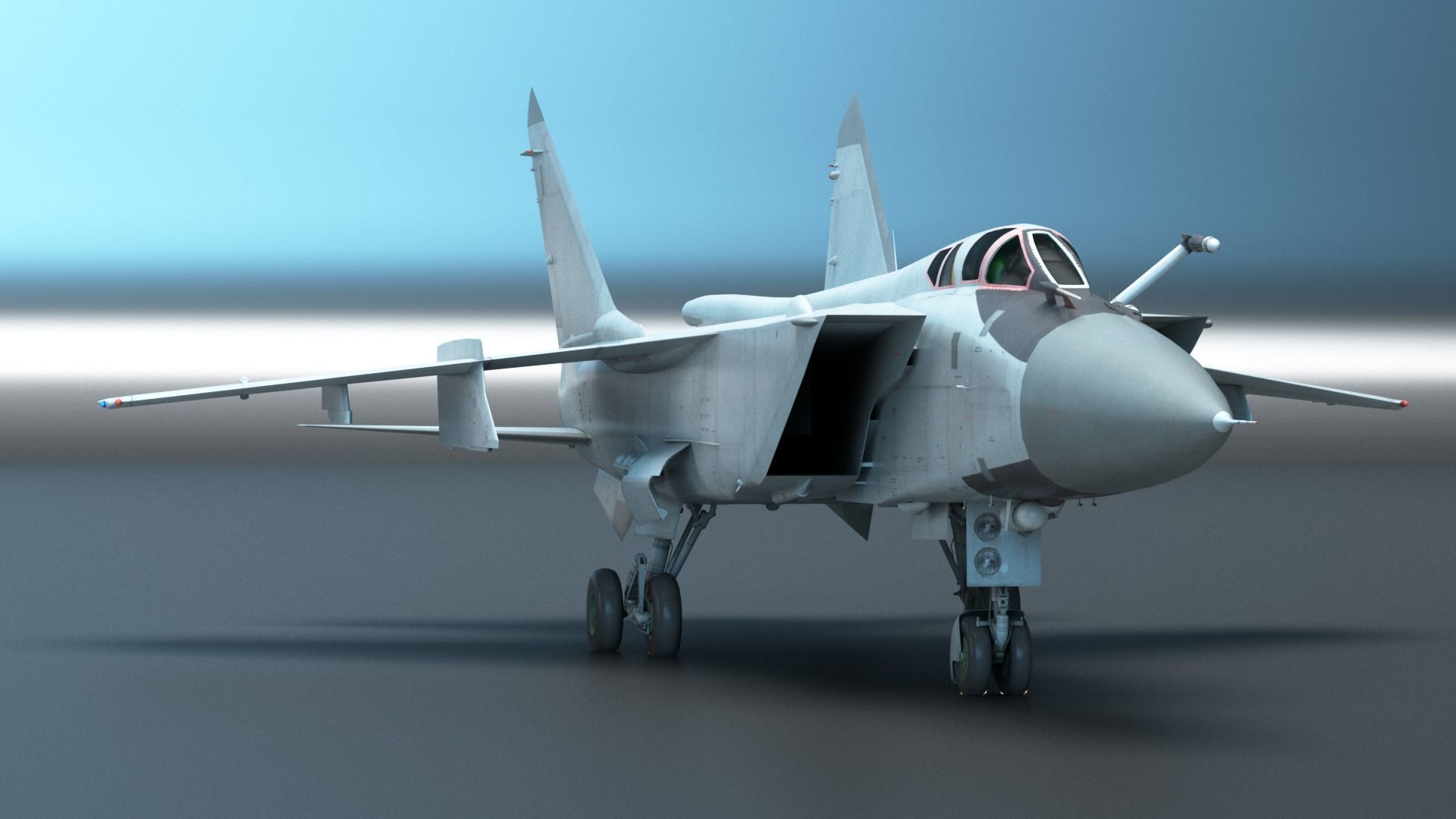 Russian MiG 31 Foxhound interceptor fighter jet 3D model_1