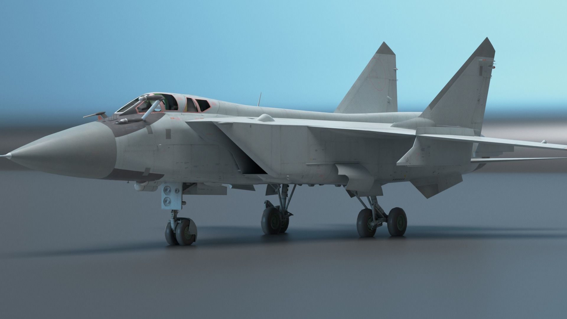 Russian MiG 31 Foxhound interceptor fighter jet 3D model_2
