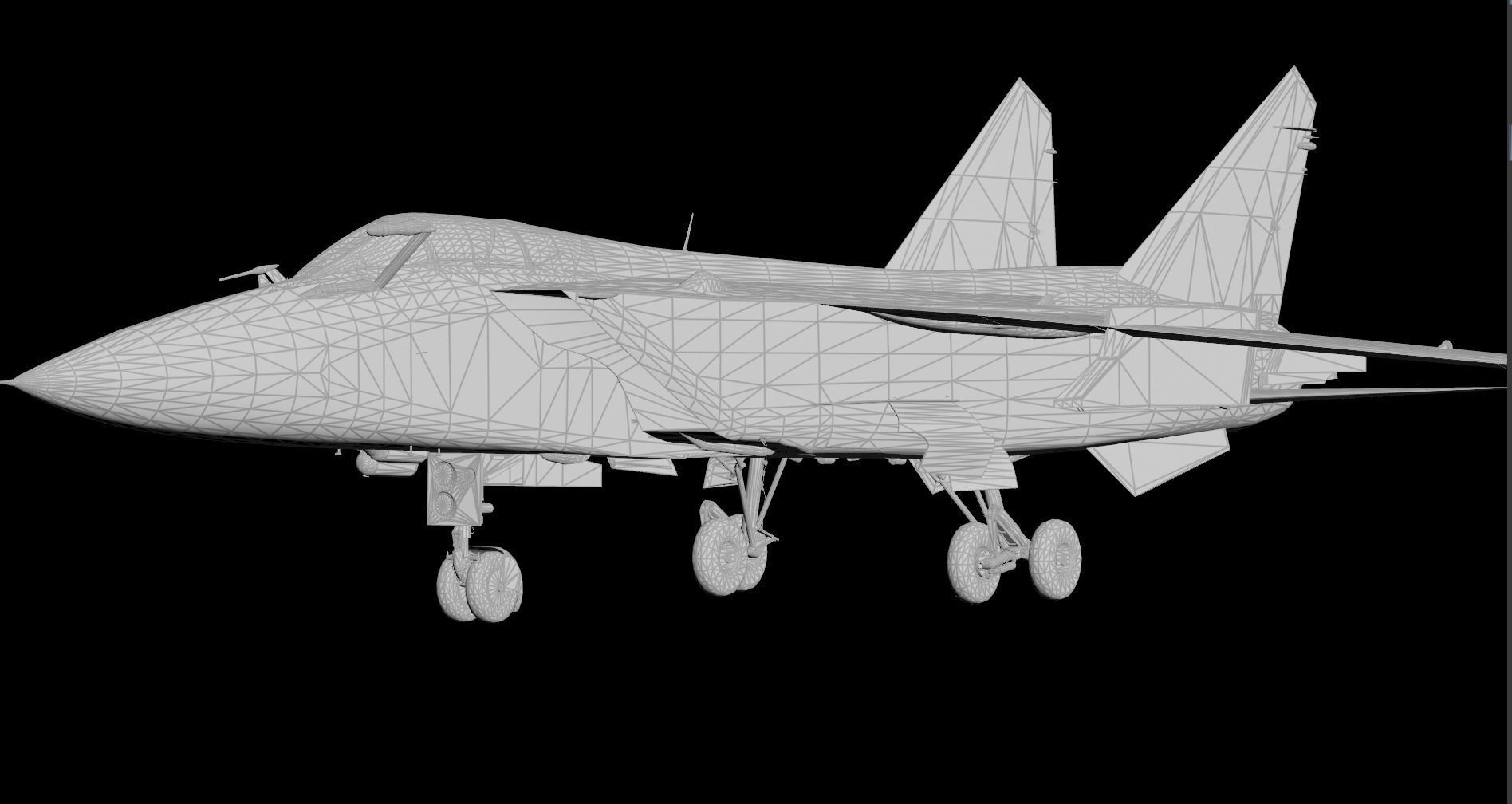 Russian MiG 31 Foxhound interceptor fighter jet 3D model_4