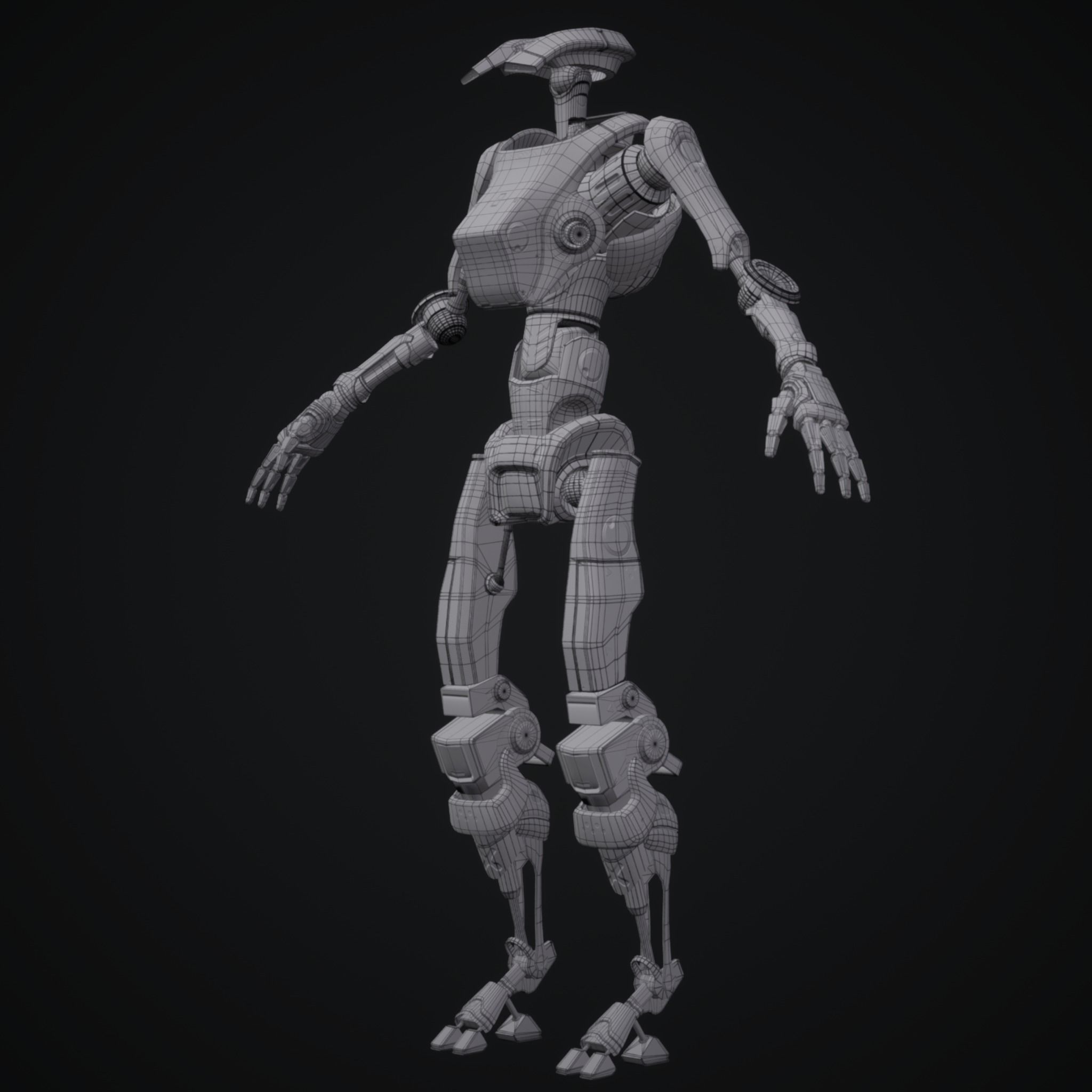 Scout Robot Low-poly 3D model_5