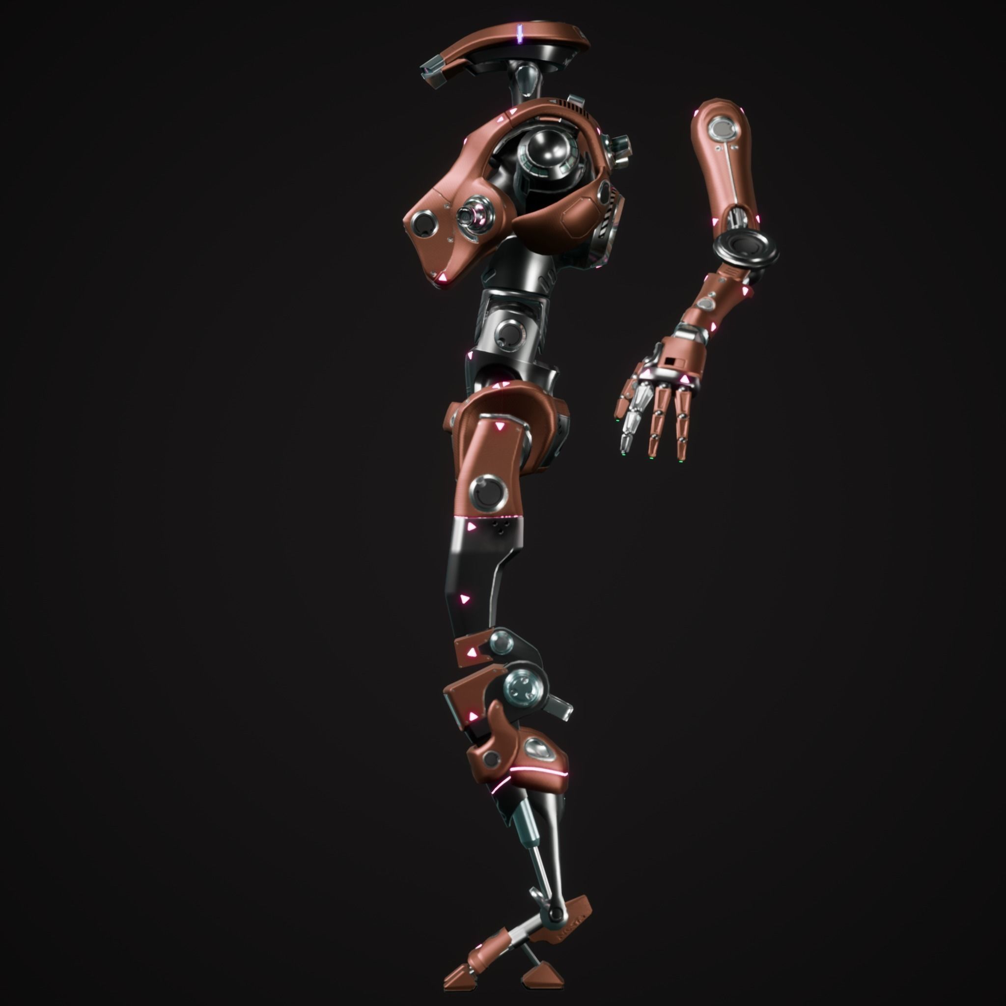 Scout Robot Low-poly 3D model_3