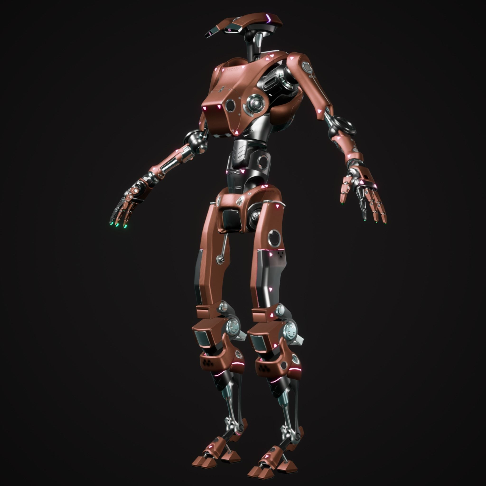 Scout Robot Low-poly 3D model_4